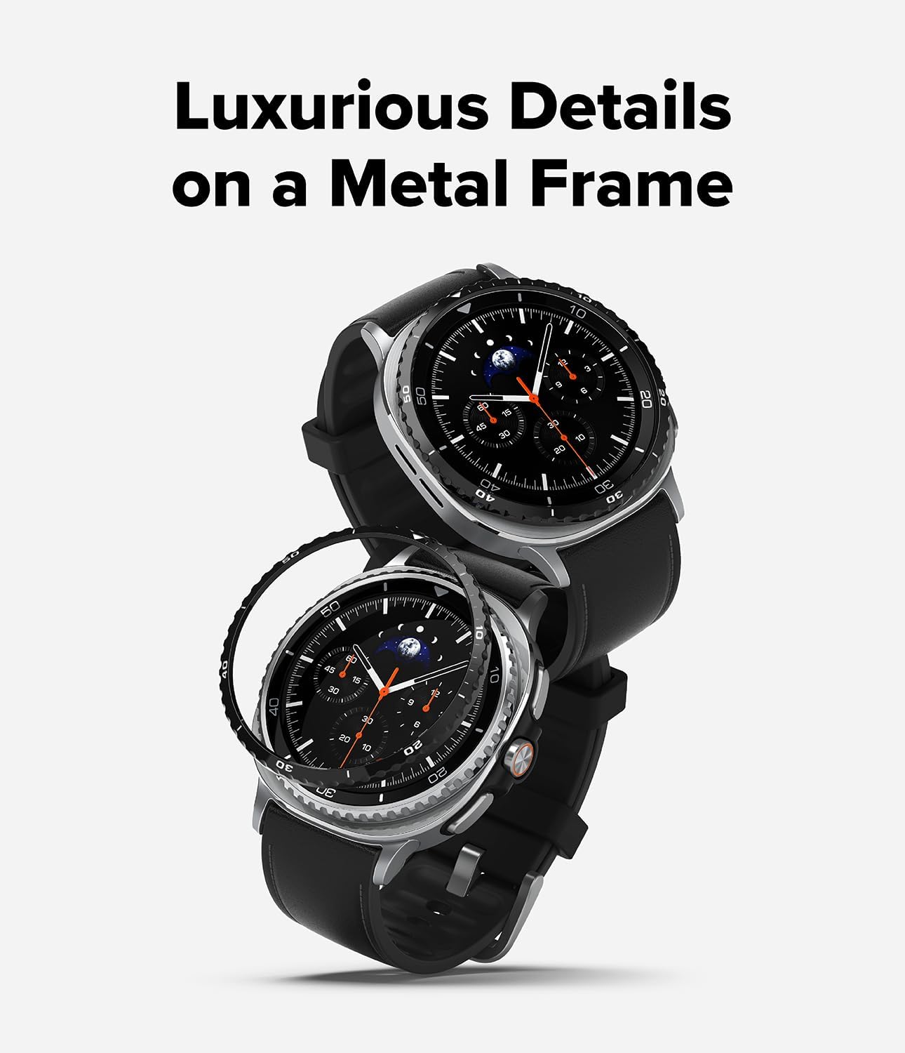 Detalle de Ringke Bezel Styling for Samsung Galaxy Watch 8 Classic 46mm – Black Stainless Steel Bezel Cover (46-02 (ST))