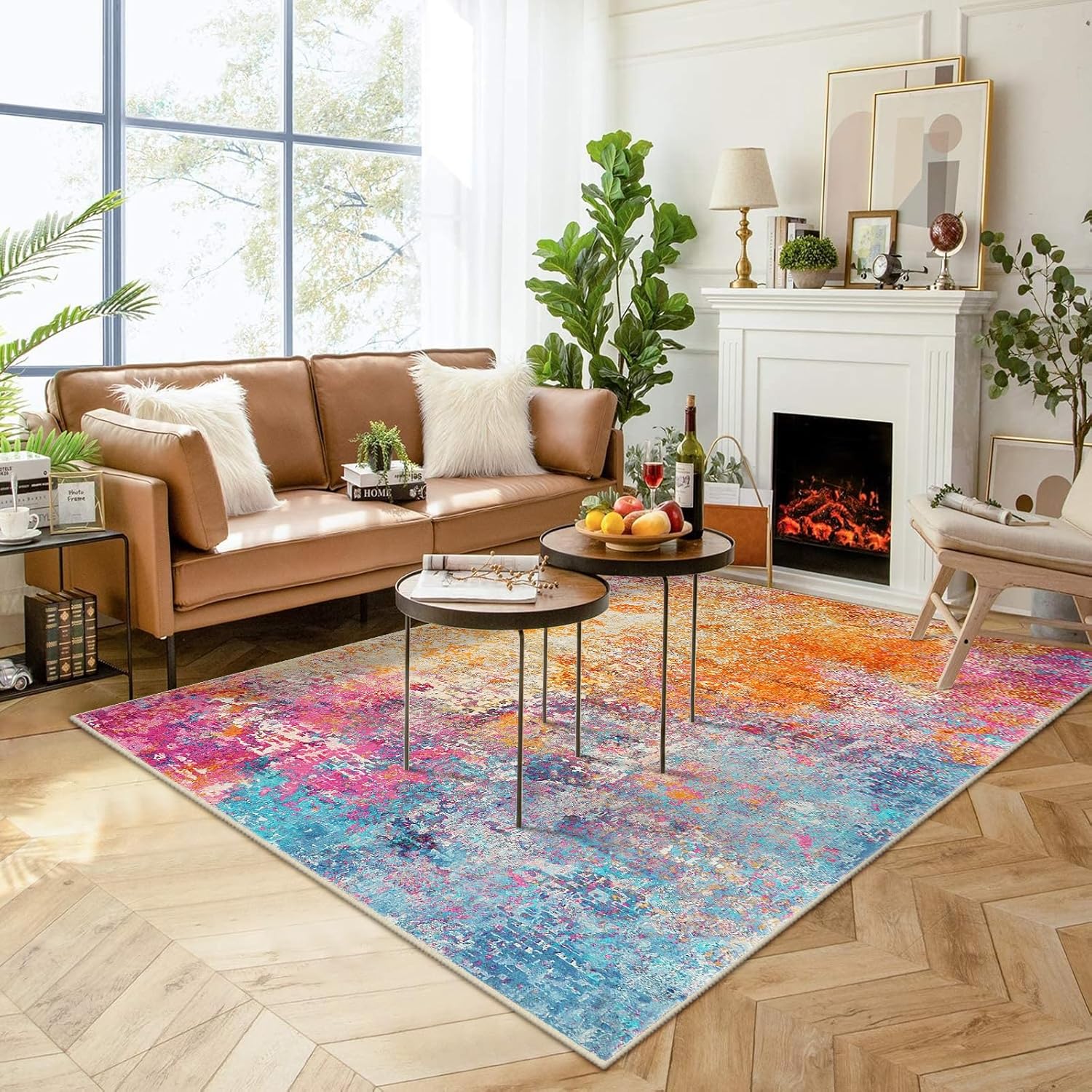 Detalle de Lahome Abstract Area Rug 5x7 Low Pile