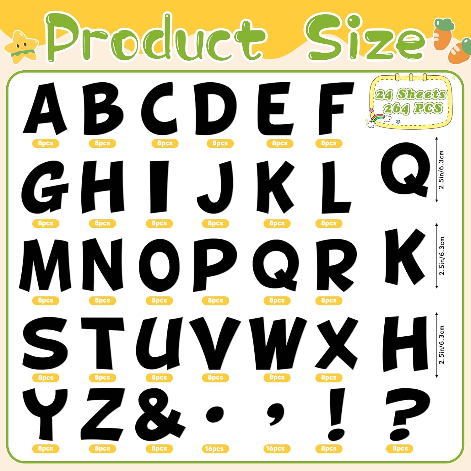 Thumbnail 1 de Bulletin Board Letter Stickers 2.5-Inch