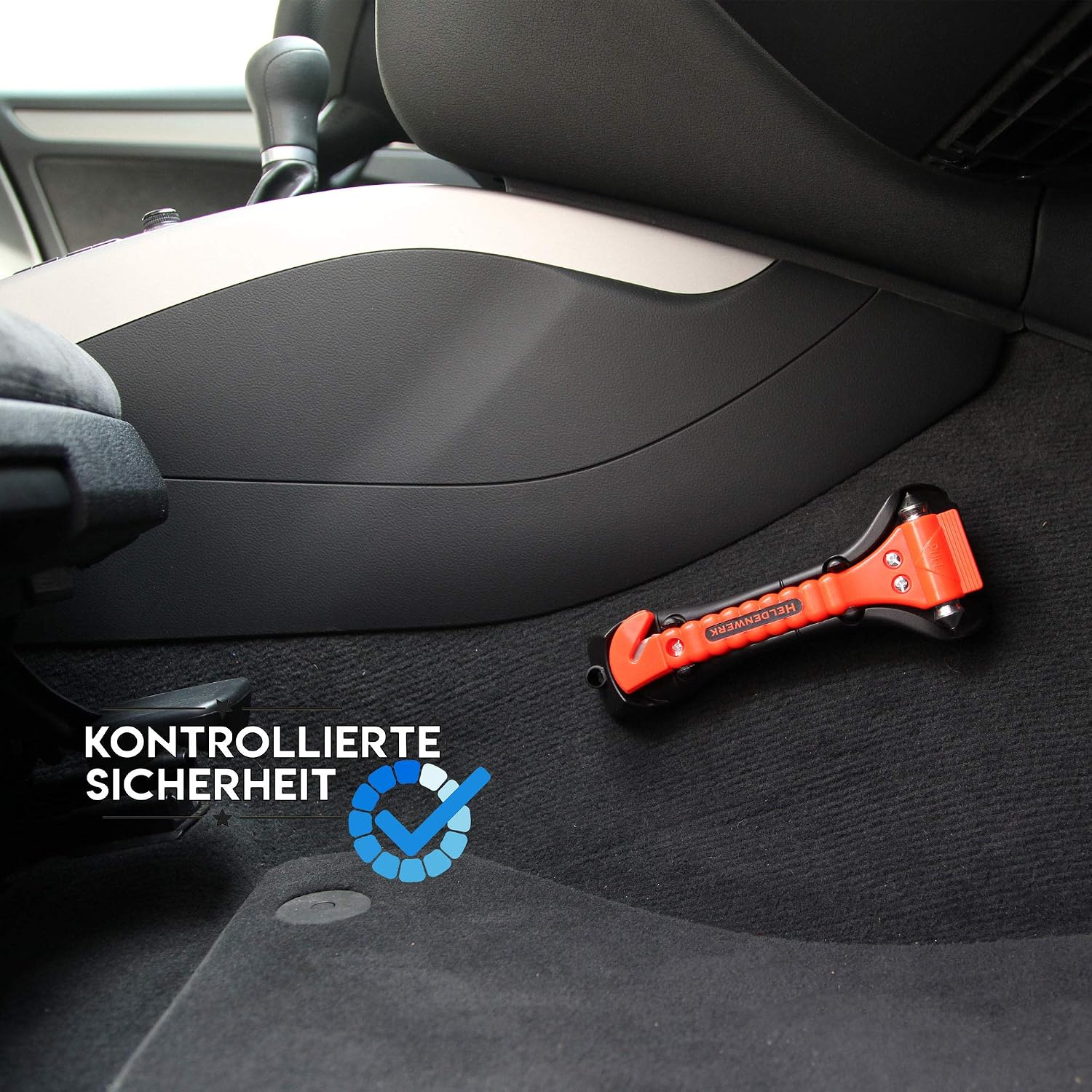 Thumbnail 2 de Heldenwerk Notfallhammer fürs Auto [2er Set] – Nothammer mit Gurtschneider & gehärteten Spitzen