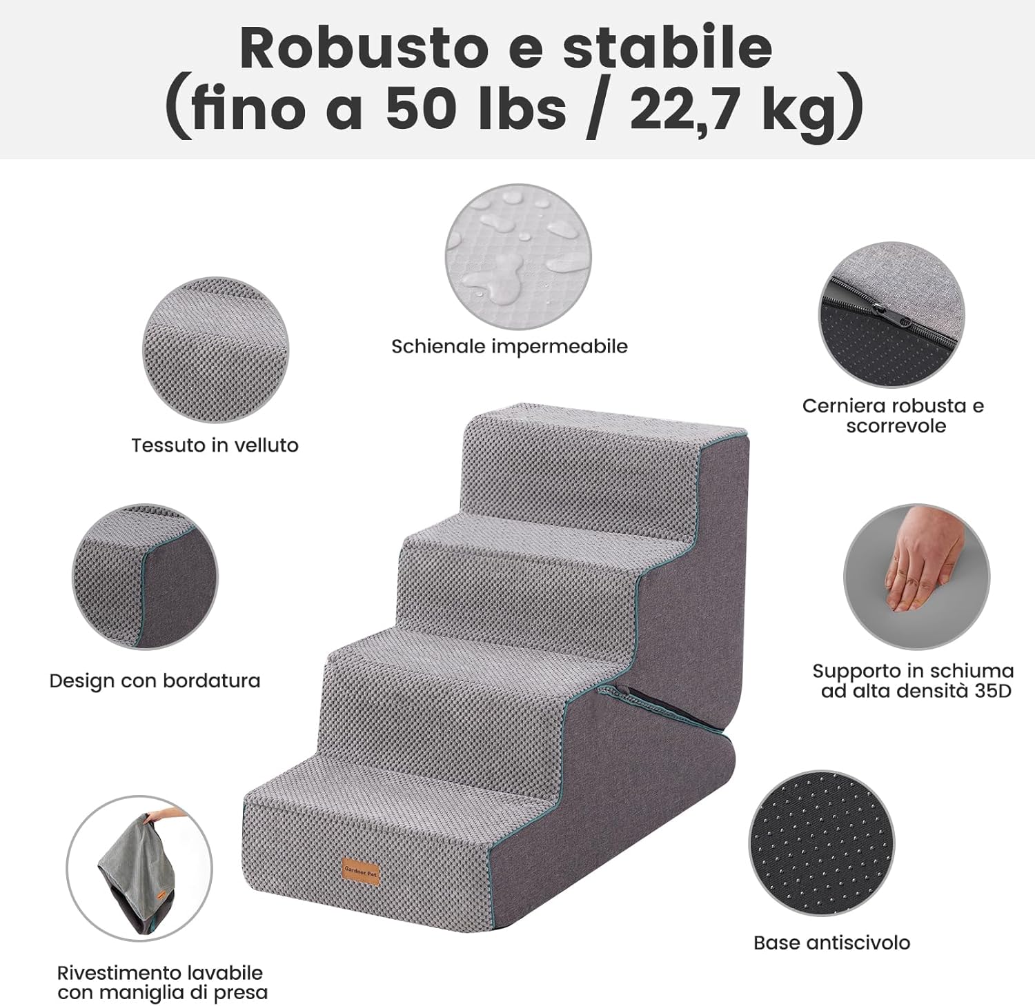 Detalle 1 de Gardner Pet Scala per cani 2 in 1