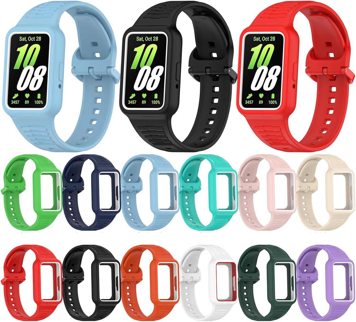 Thumbnail 6 de LOKEKE Replacement TPU Band for Samsung Galaxy Fit 3 (Black+Grey) – Compatible