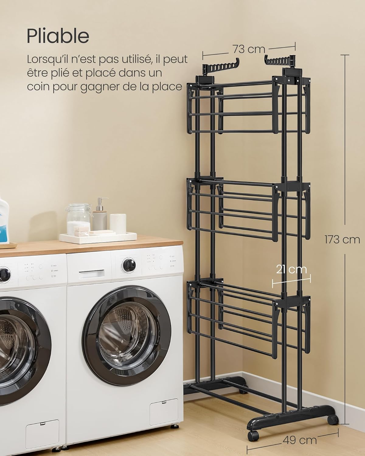 Thumbnail 6 de Songmics Étendoir à Linge 4 Niveaux LLR701B01