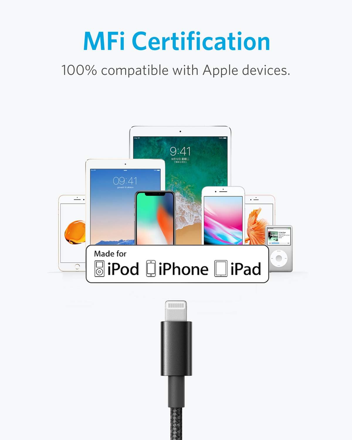 Detalle 2 de Anker cable iPhone USB-A a Lightning nylon