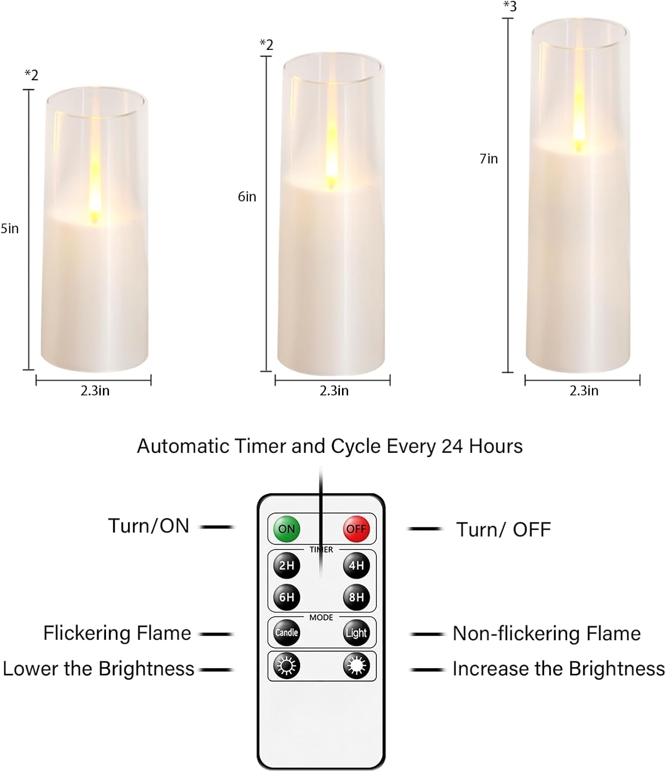 Thumbnail 4 de Kakoya Flameless LED Candles 7-Piece Set
