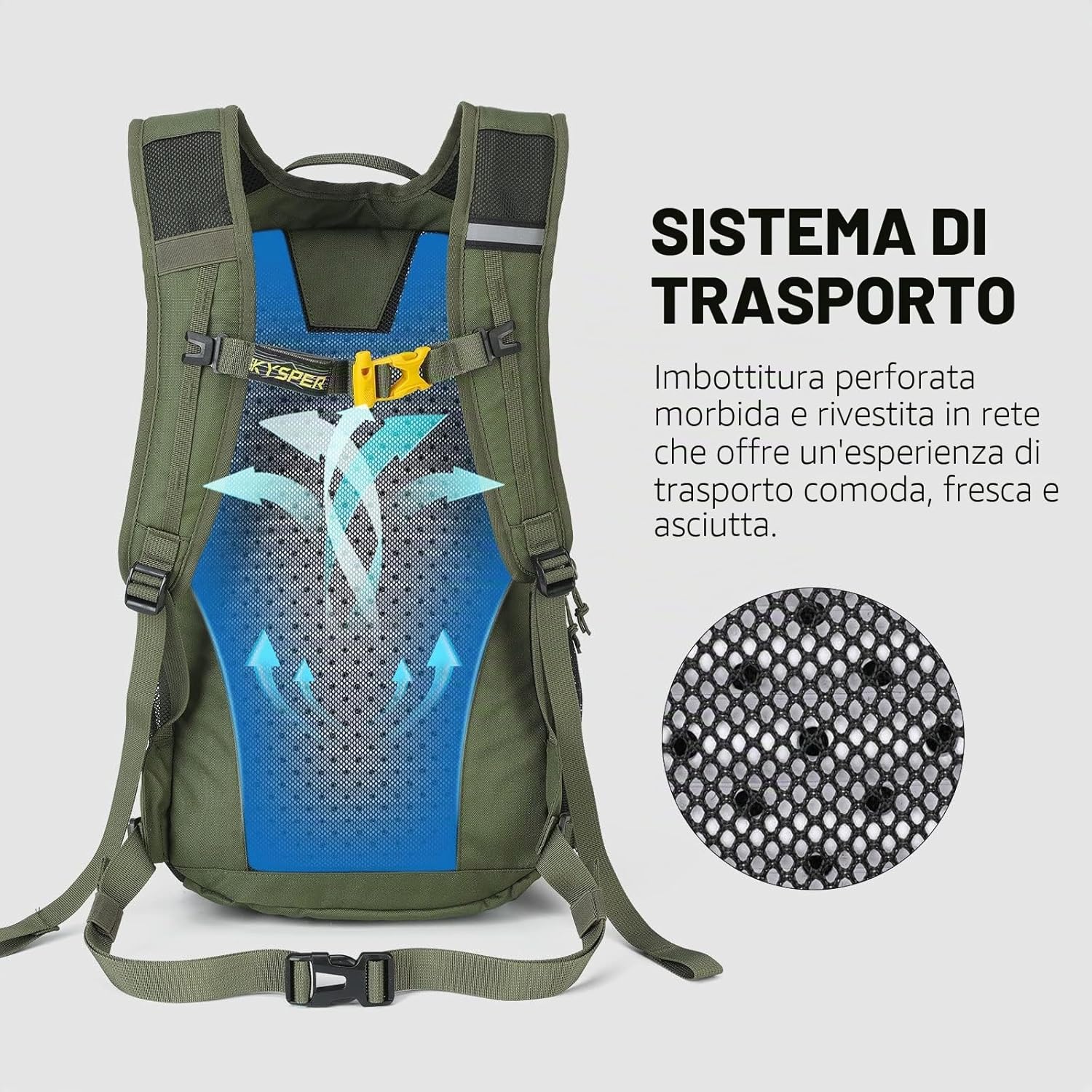 Detalle de SKYSPER Zaino da Hiking 20L impermeabile per trekking ed escursioni