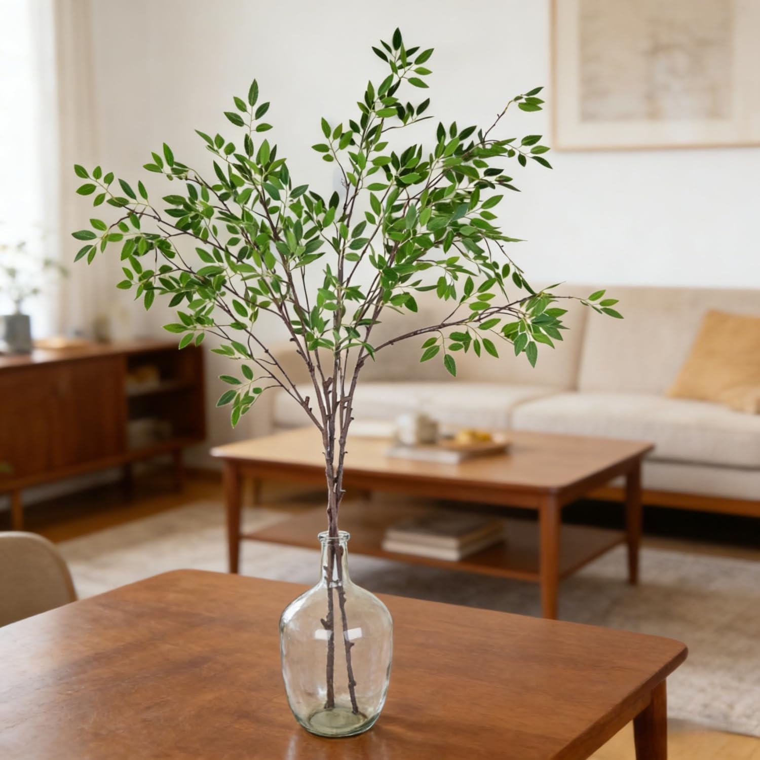 Thumbnail 6 de MeDemcor Artificial Ficus Branches, 47.2-Inch Greenery Stems, 2-Pack