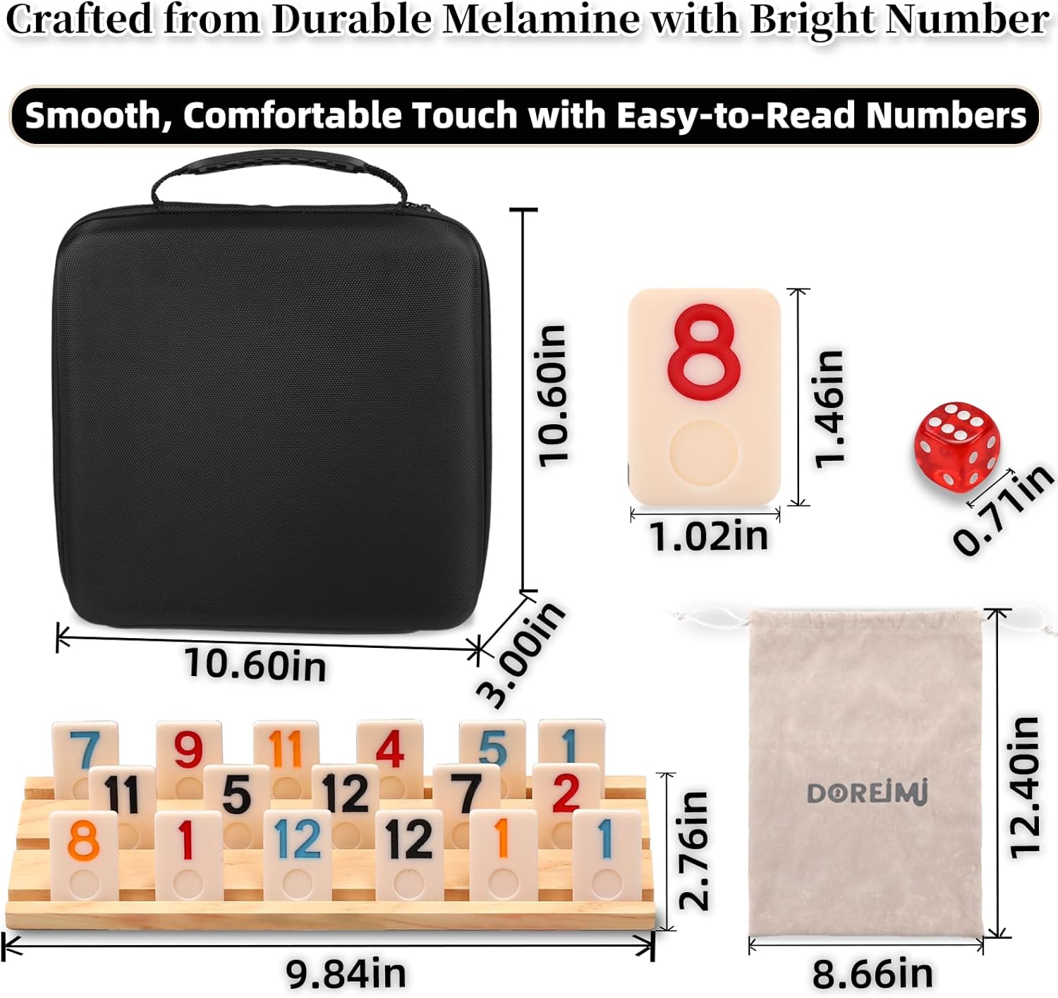 Thumbnail 5 de Doreimi Upgraded Rummy Cube Game Set 214 tiles 🎲