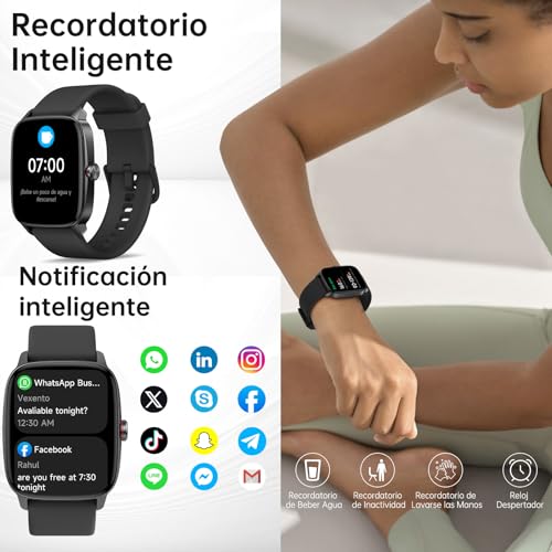 Thumbnail 2 de KIBFLE Reloj Inteligente 1.85'' con Llamadas Bluetooth, Voz AI y 110+ Modos Deportivos