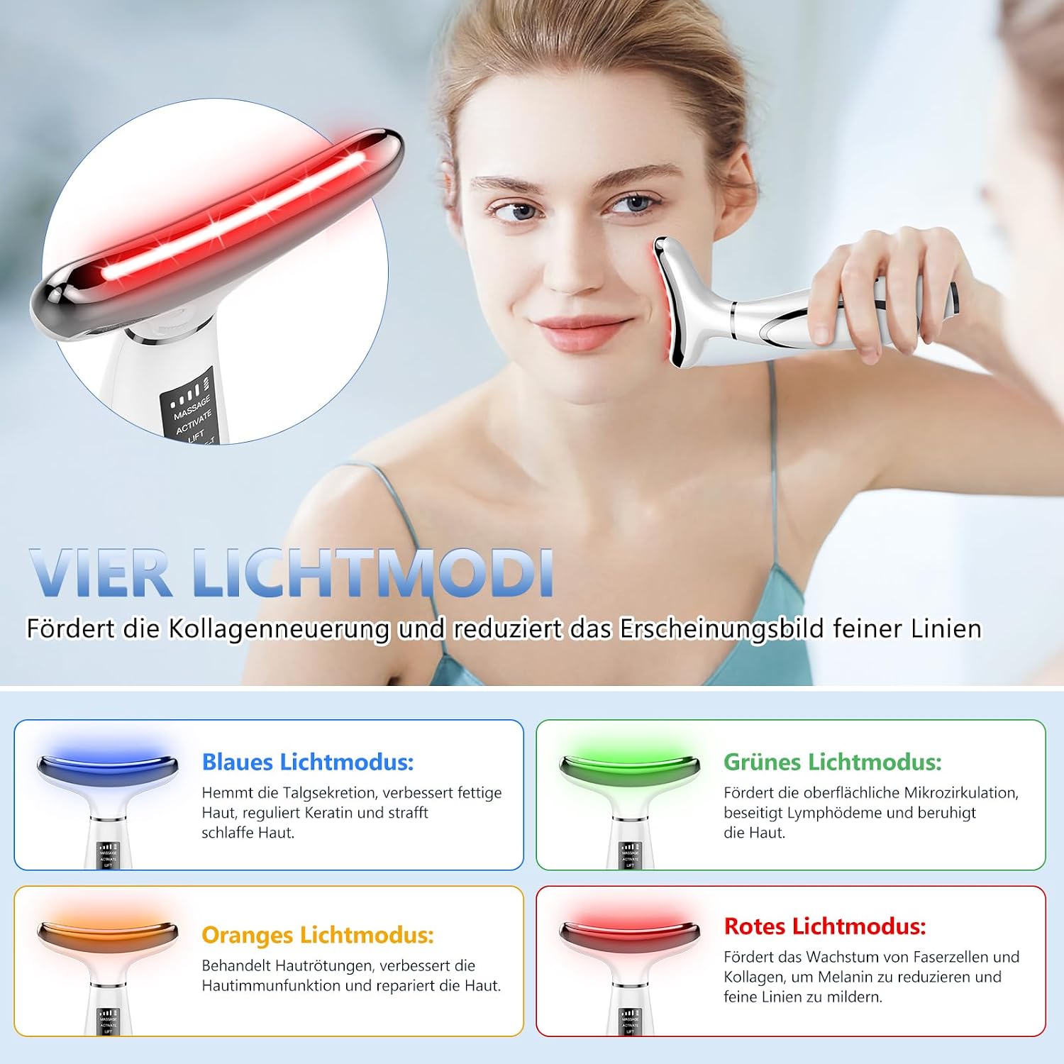 Detalle de karzu EMS-Gesichtsmassagegerät 45 °C
