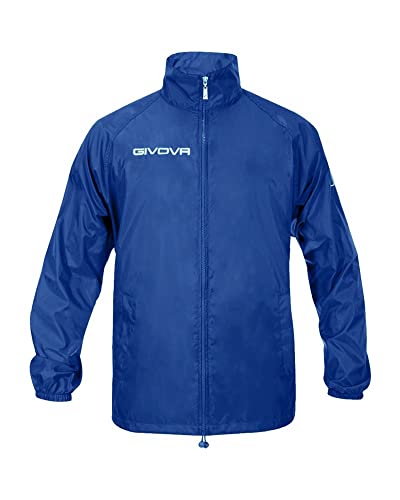 Detalle de GIVOVA RAIN BASICO AZZURRO: giacca antivento impermeabile con cappuccio estraibile