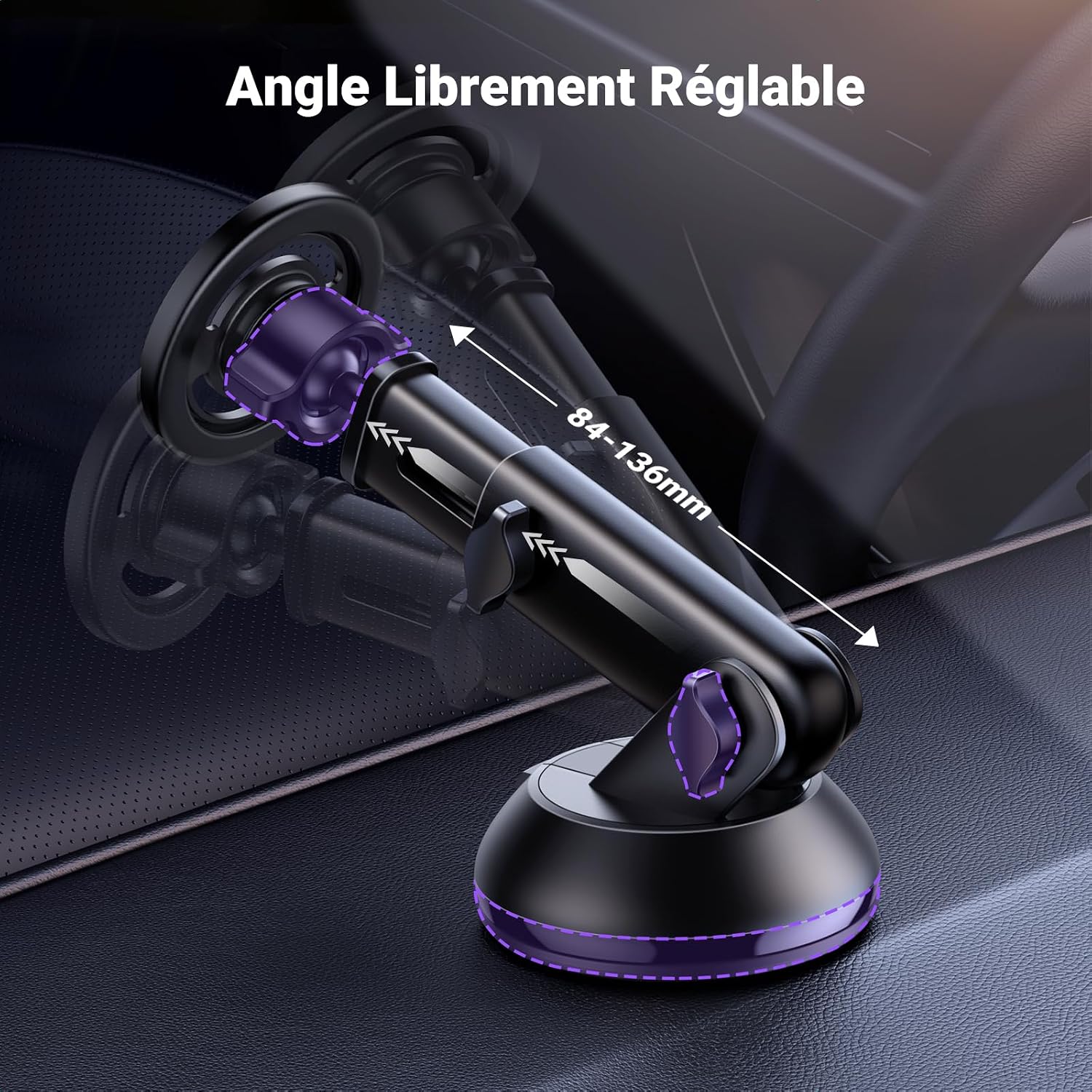 Thumbnail 5 de UGREEN Support Téléphone Voiture Magnétique 2 en 1 (ventouse + crochet) compatible MagSafe