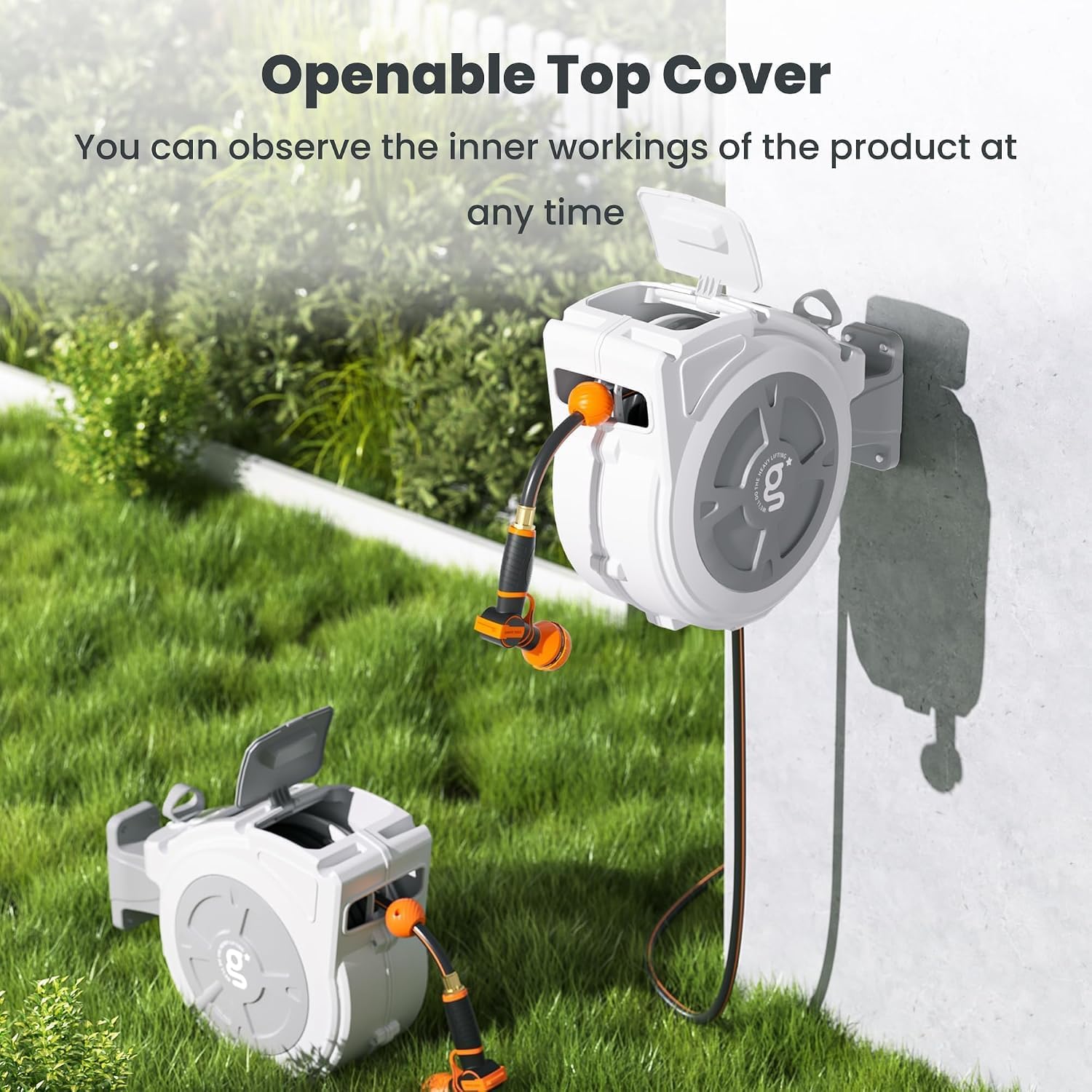 Detalle de Giraffe Tools SGW-MW20US Retractable Hose Reel, 65 ft, 180° Swivel