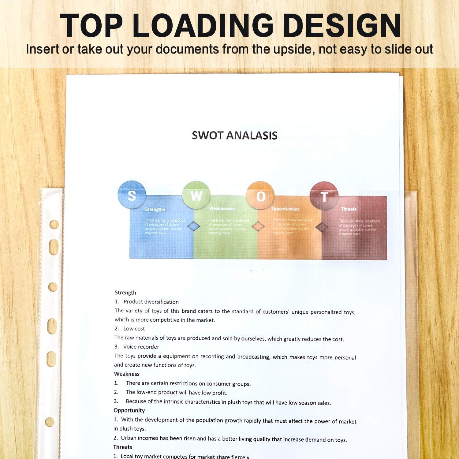 Detalle de PANDRI 700-Pack Letter-Size Sheet Protectors, Clear PP, Reinforced 11-Hole