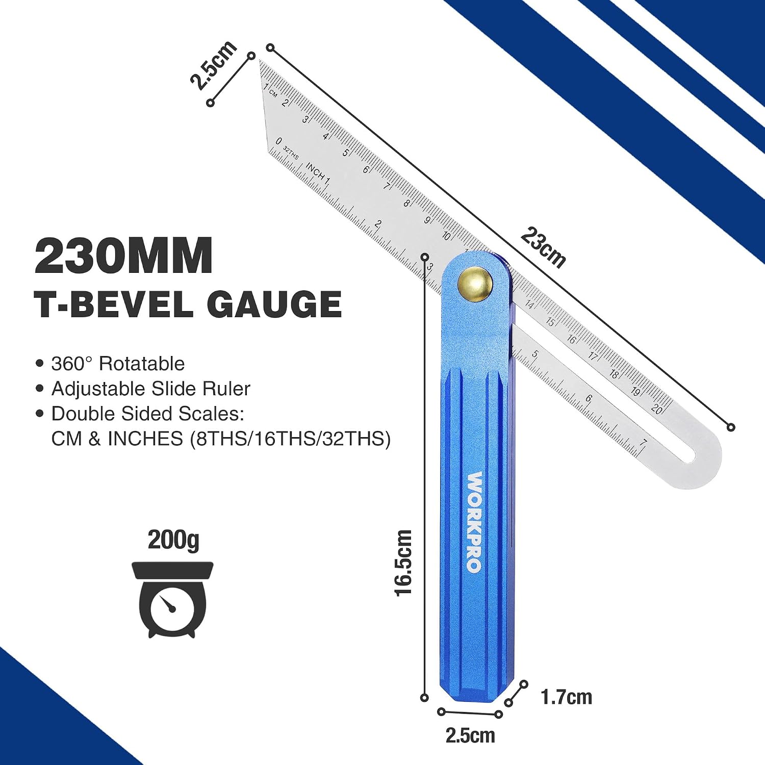 Detalle de WORKPRO Squadrette da Carpenteri 2 Pezzi: precisione e versatilità per angoli e linee perfette
