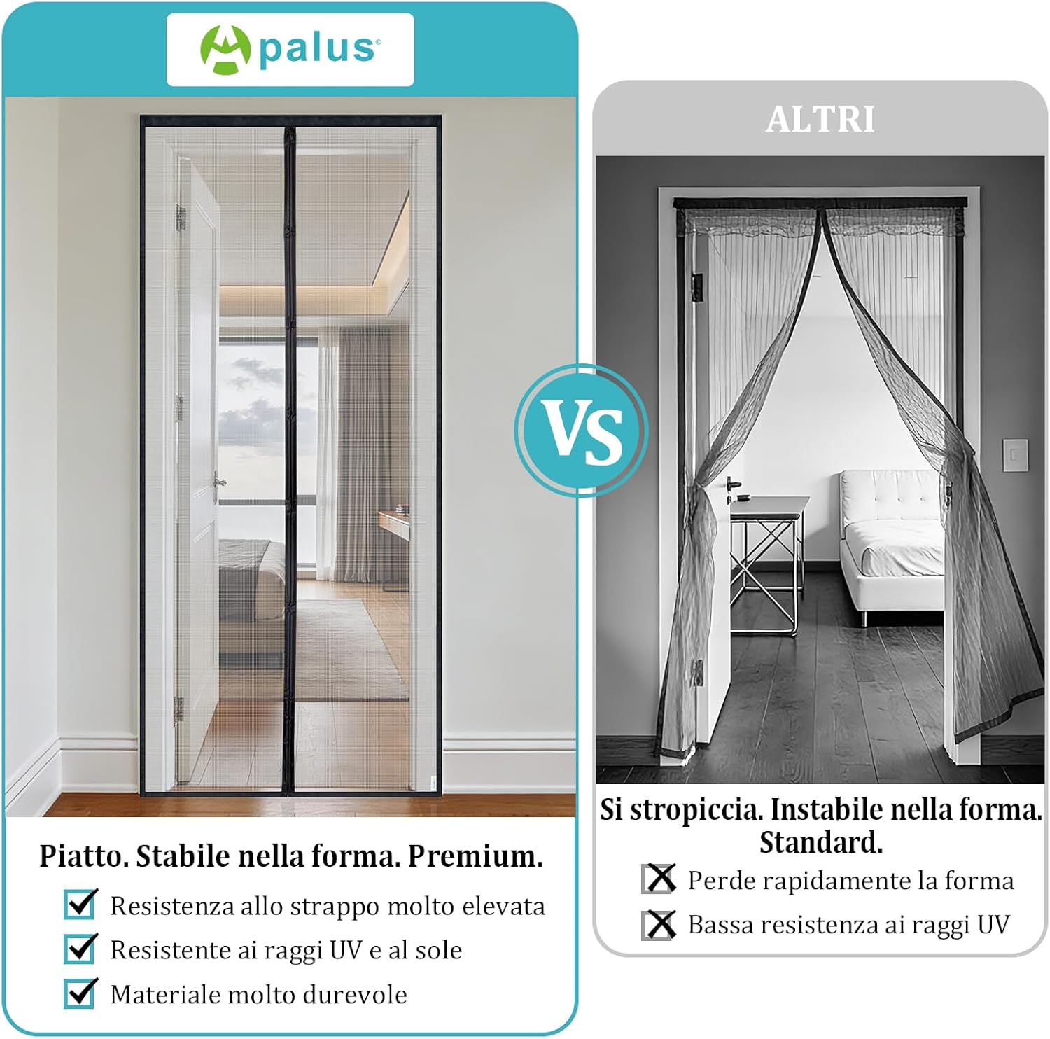 Thumbnail 4 de Apalus VP Pro Zanzariera Magnetica per Porta Balcone 105x220 cm – Fibra di Vetro Ignifuga e Antigraffio