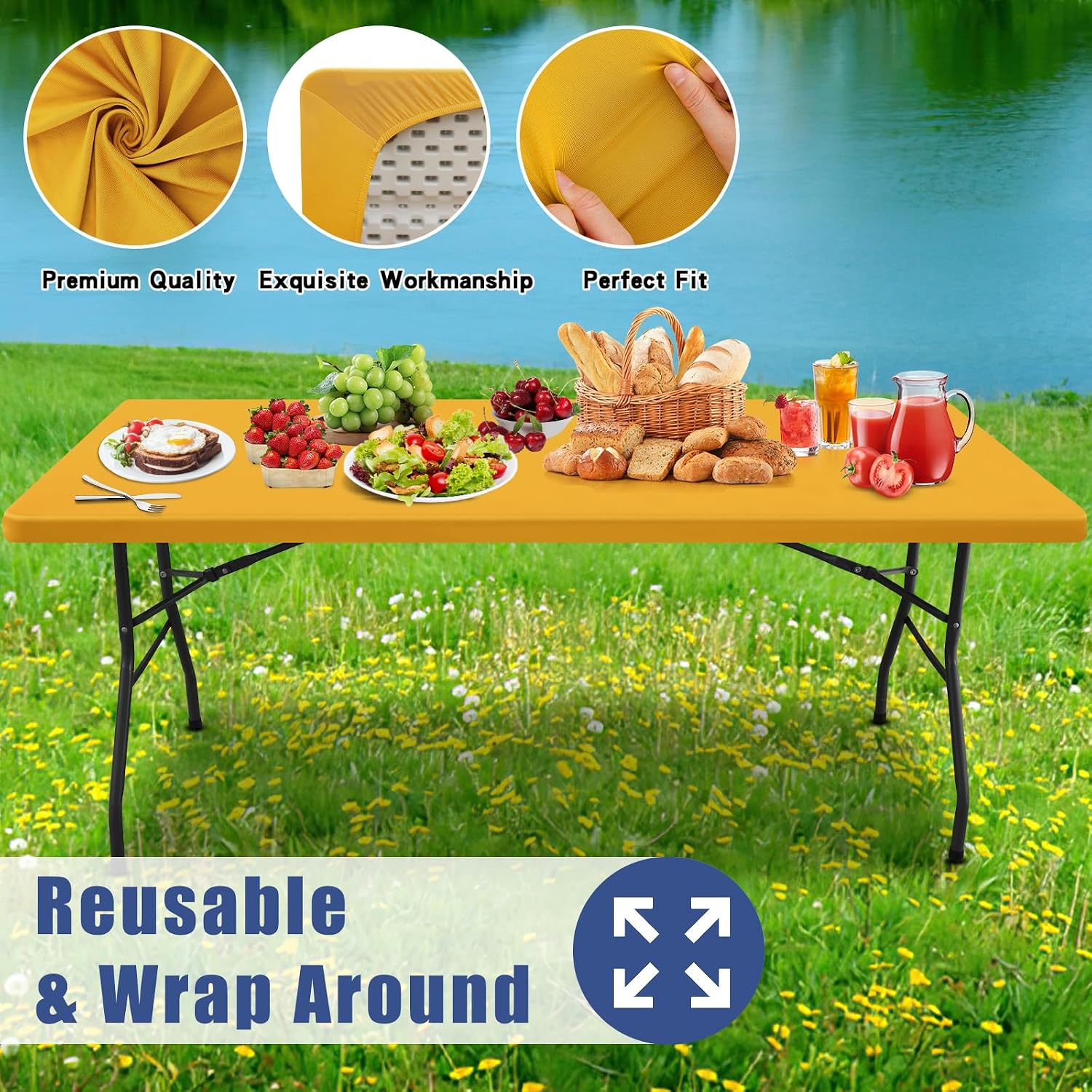 Detalle 1 de Moosfor Stretch-Fit Tablecloth, 30" x 72