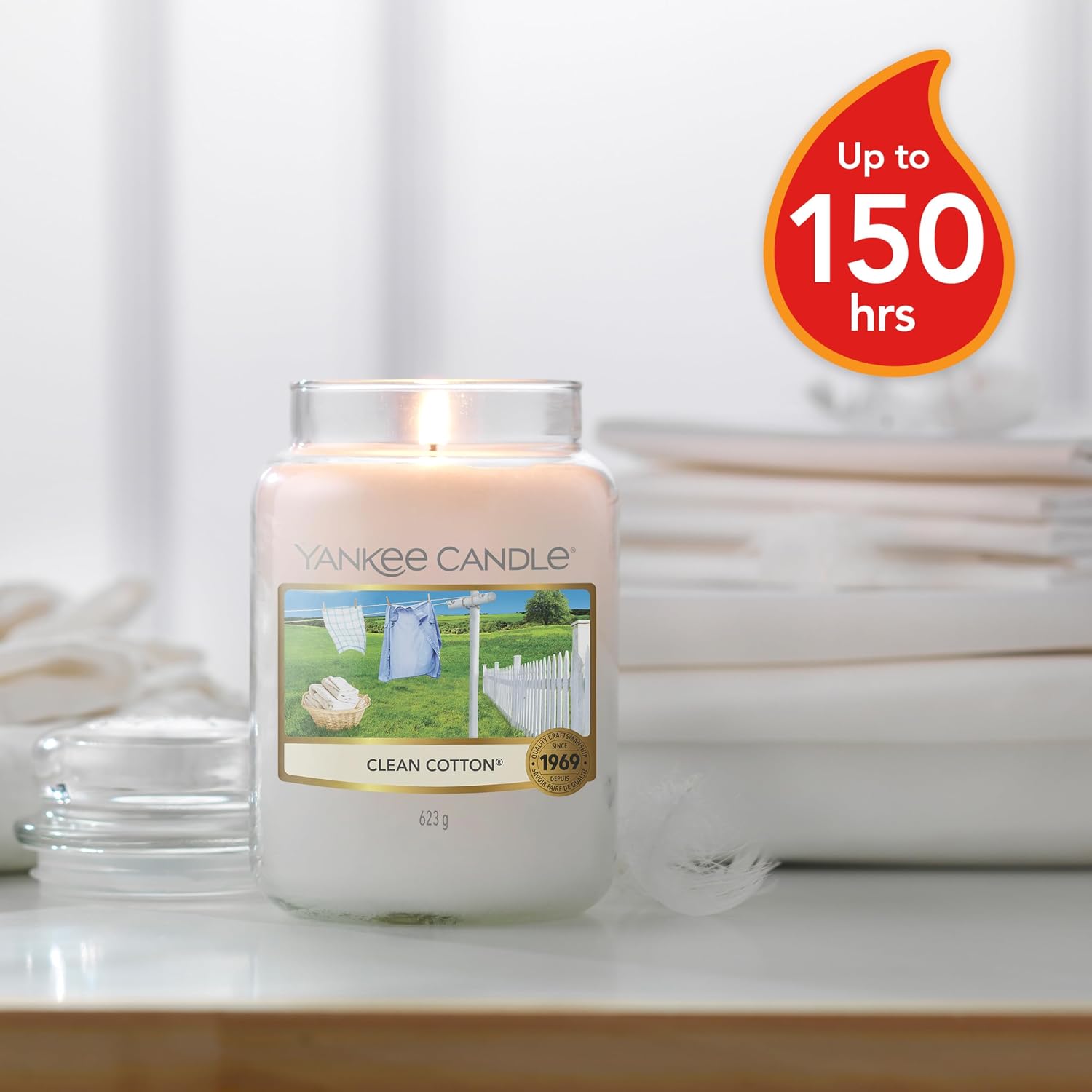 Detalle 2 de Yankee Candle Clean Cotton Large Jar