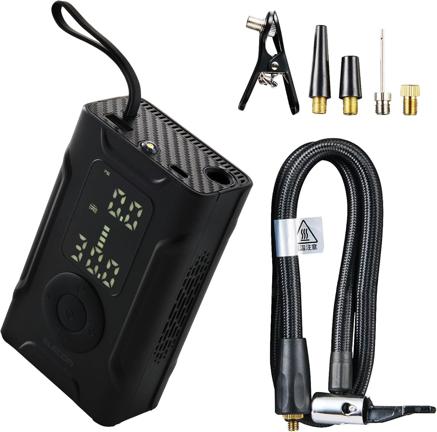 Detalle de エレコム BCAWTIB01BK 電動空気入れ 150PSI対応・2960mAh・LCD表示