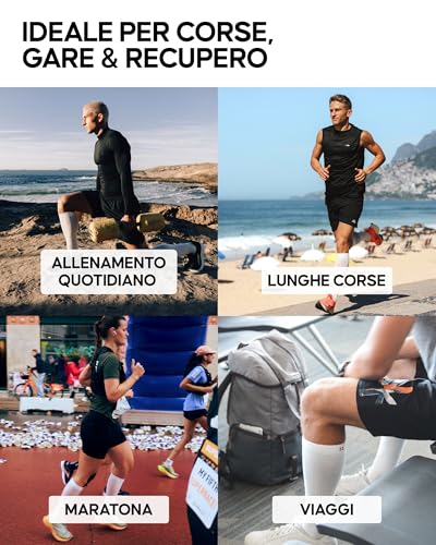 Thumbnail 3 de DANISH ENDURANCE Calze Compressione Graduata 21-26 mmHg, 35-38 (Grigio/Nero) – Compressa e performanti