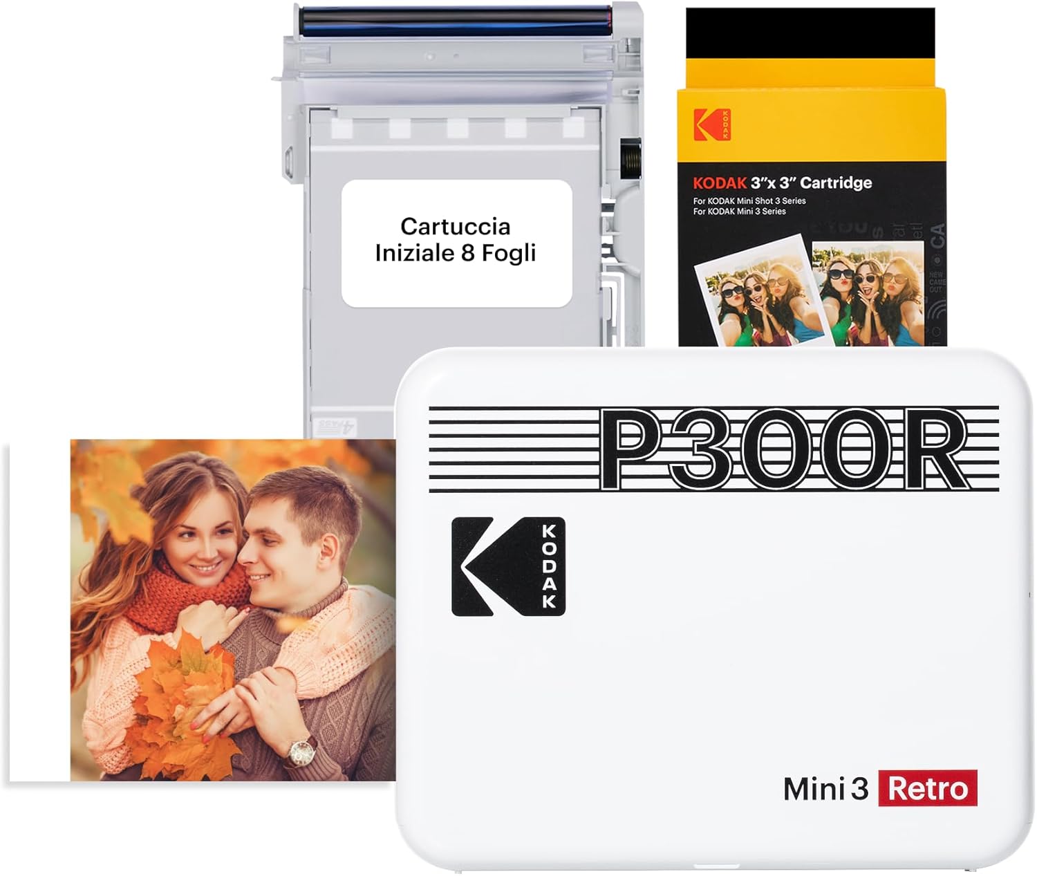 KODAK Mini 3 Retro (Bianco) stampante fotografica portatile per smartphone Bluetooth