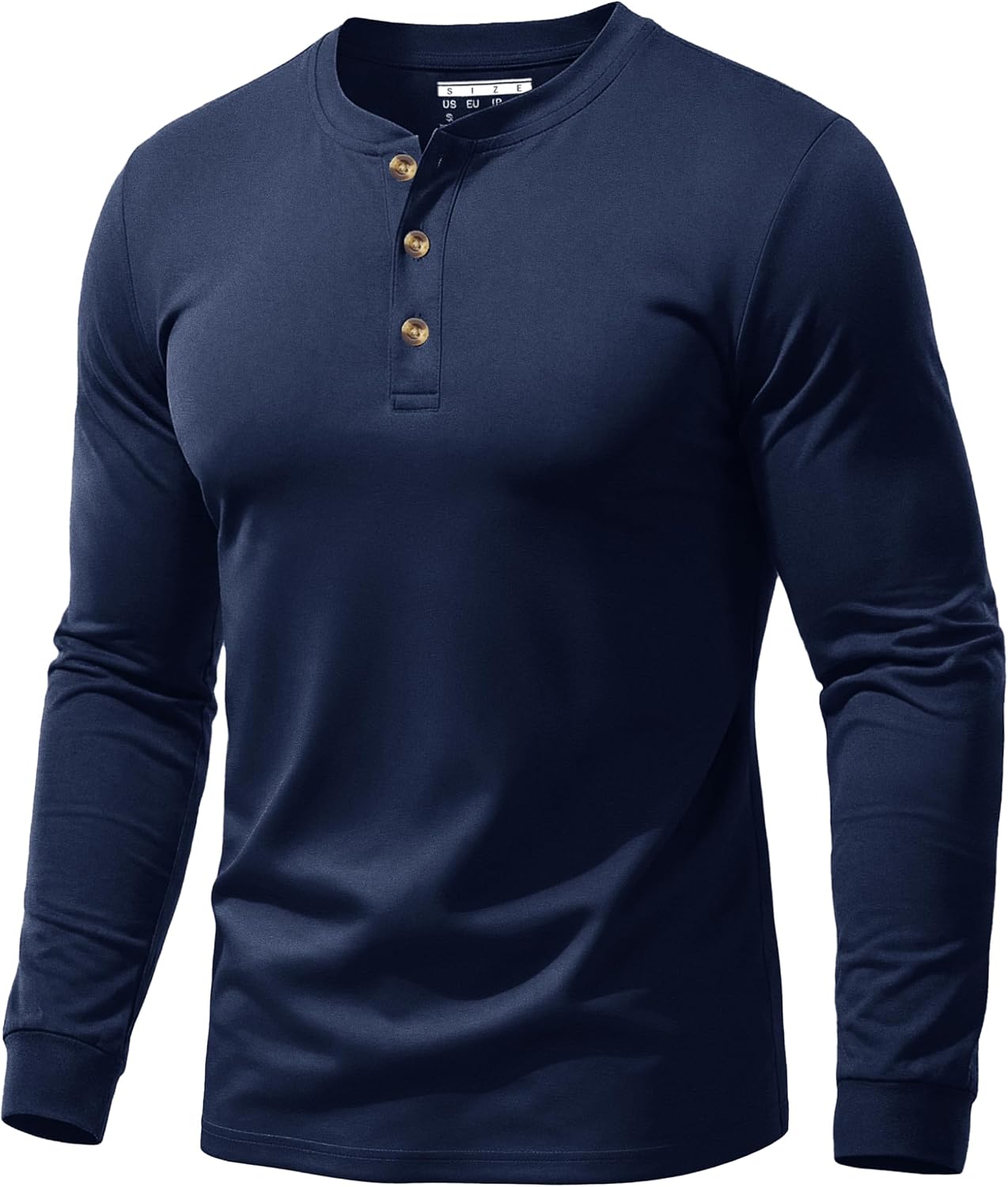 Detalle de EKLENTSON Men's Henley Shirt, Cotton