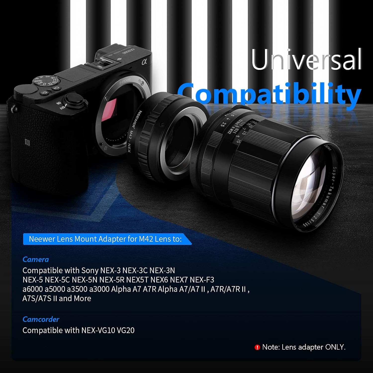Detalle 2 de Neewer adattatore obiettivo M42 per Sony NEX E-Mount (messa a fuoco manuale)