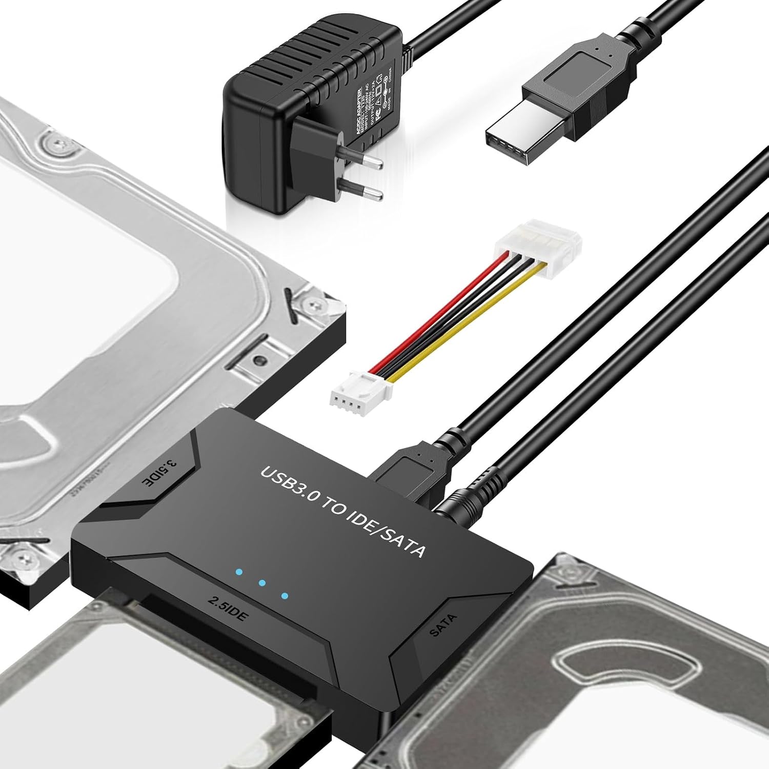 Gbformat Adapteur Disque Dur USB 3.0 — SATA/IDE pour 2,5" et 3,5" HDD/SSD