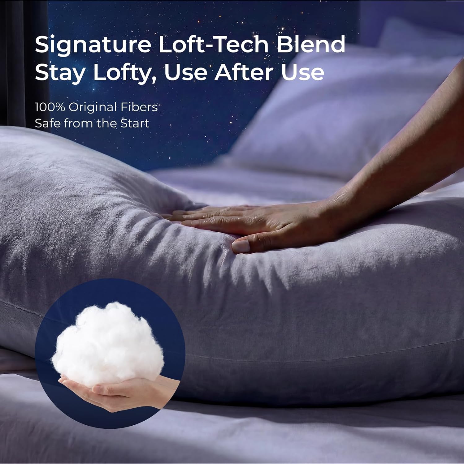 Detalle de momcozy U Shaped Lite Pregnancy Pillow – Velvet Grey