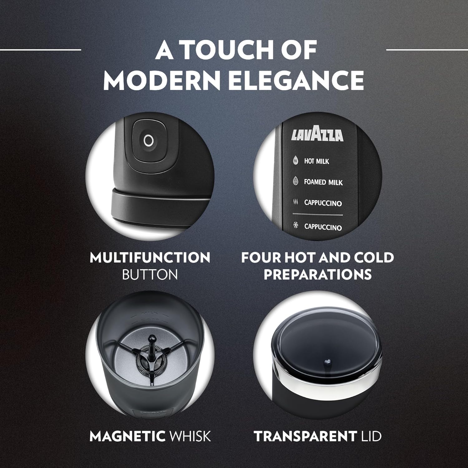 Thumbnail 5 de Lavazza MilkEasy Plus electric milk frother with magnetic whisk and transparent lid