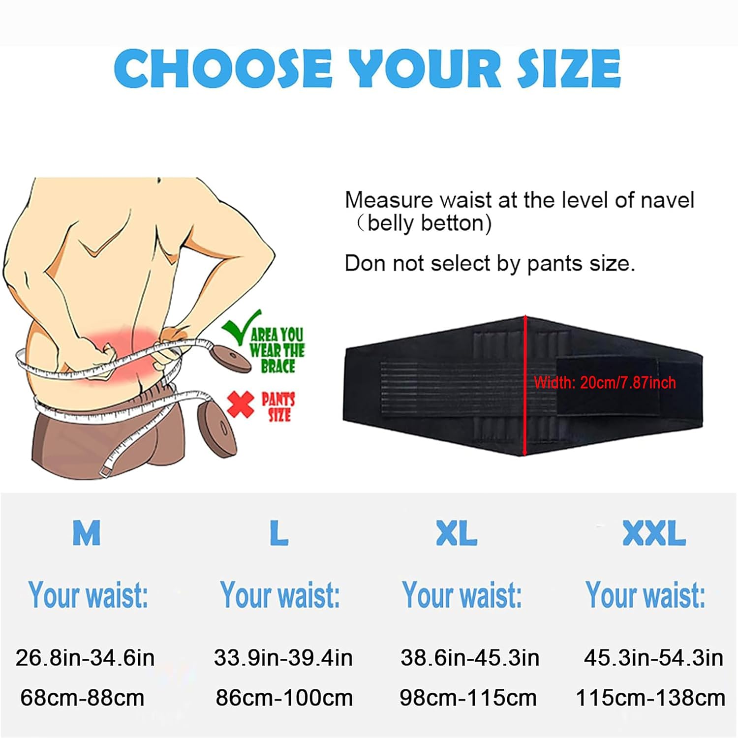 Thumbnail 4 de Paskyee Lower Back Support Belt with 6 Stays: Flexible Lumbar Brace for Pain Relief