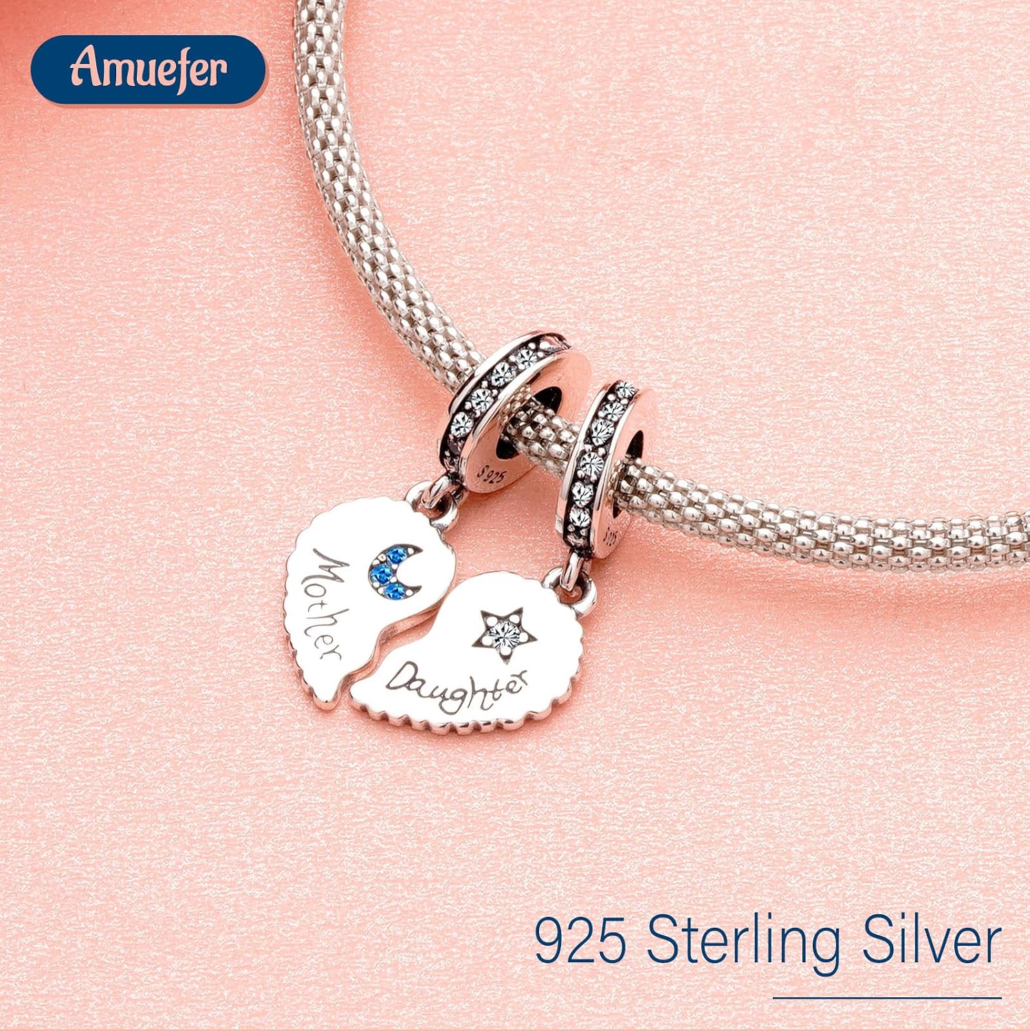 Detalle 2 de Amuefer 925 Silber Charms Armband 4,8 mm