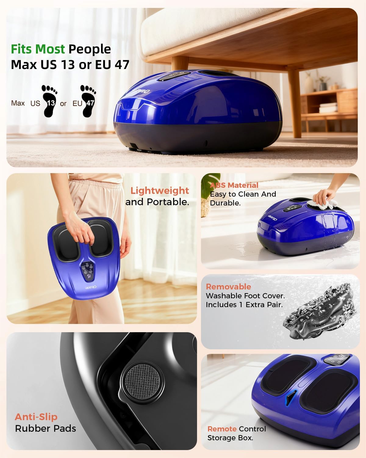 Detalle de Ohiele Foot Massager with Heat and Shiatsu (Remote)