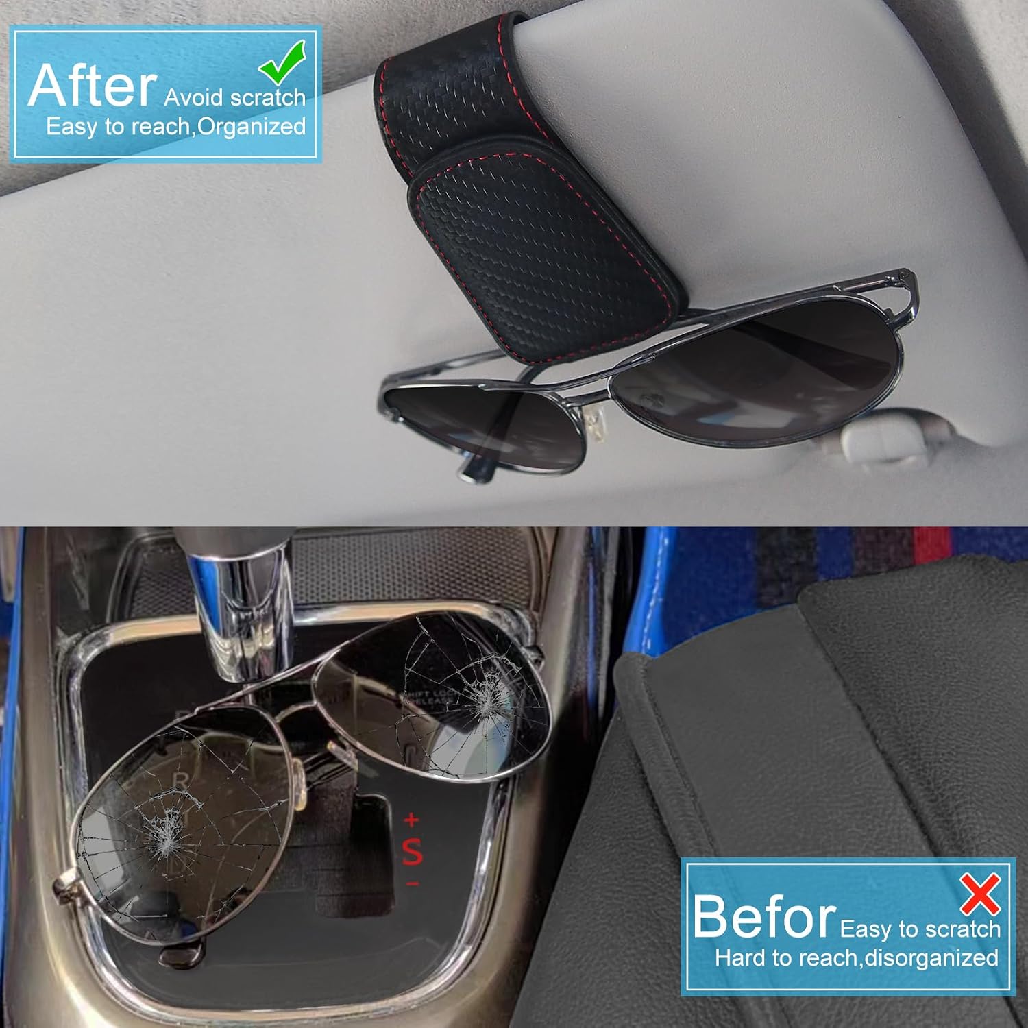 Thumbnail 4 de TCJJ Sunglasses Holder for Car Visor