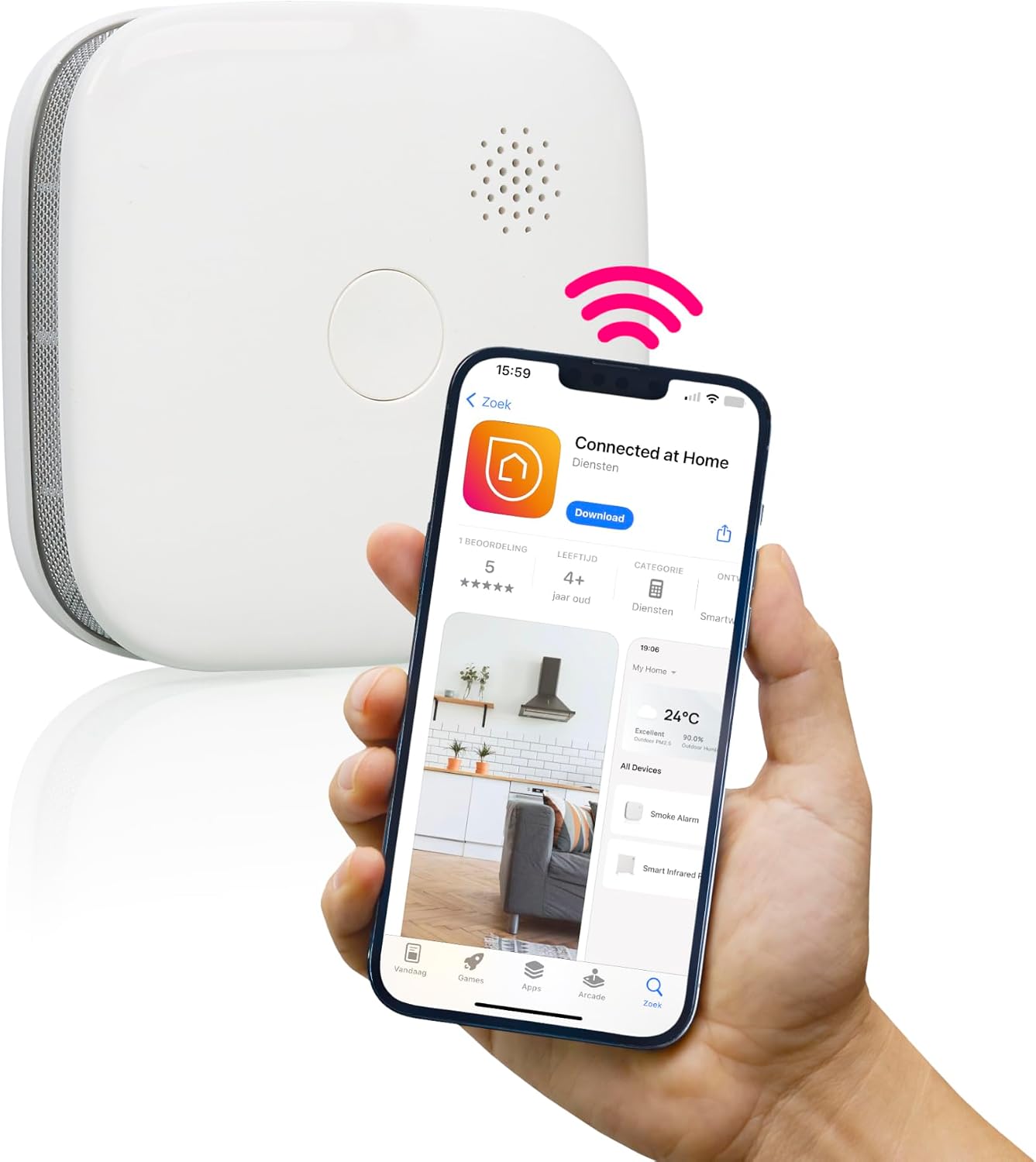 Detalle de Smartwares FSM-126 Rivelatore di fumo Wi‑Fi 85 dB