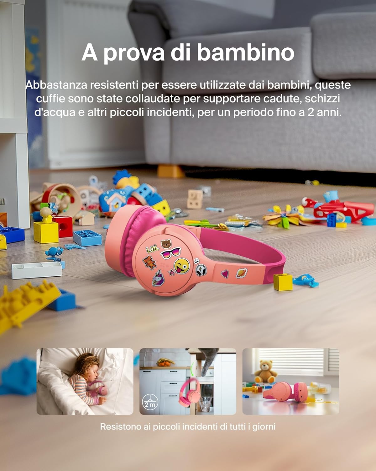 Thumbnail 4 de Belkin SoundForm Mini Cuffie wireless per bambini rosa