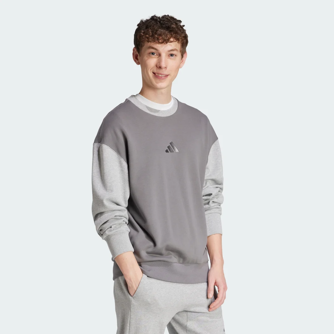 Detalle de All SZN French Terry Colorblock Crew Sweatshirt de Adidas