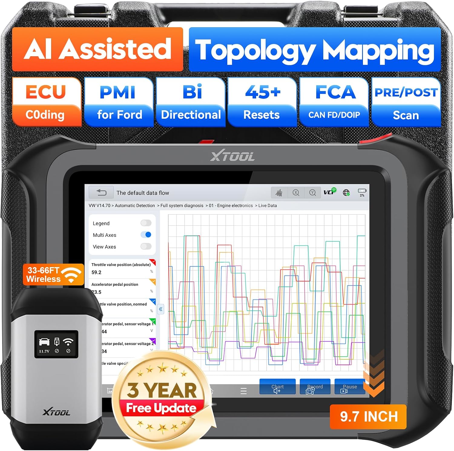 Imagen de XTOOL D9S 2.0: AI-Assisted OE-Level Bidirectional Scanner for Full-System Diagnostics en OfertitasTOP
