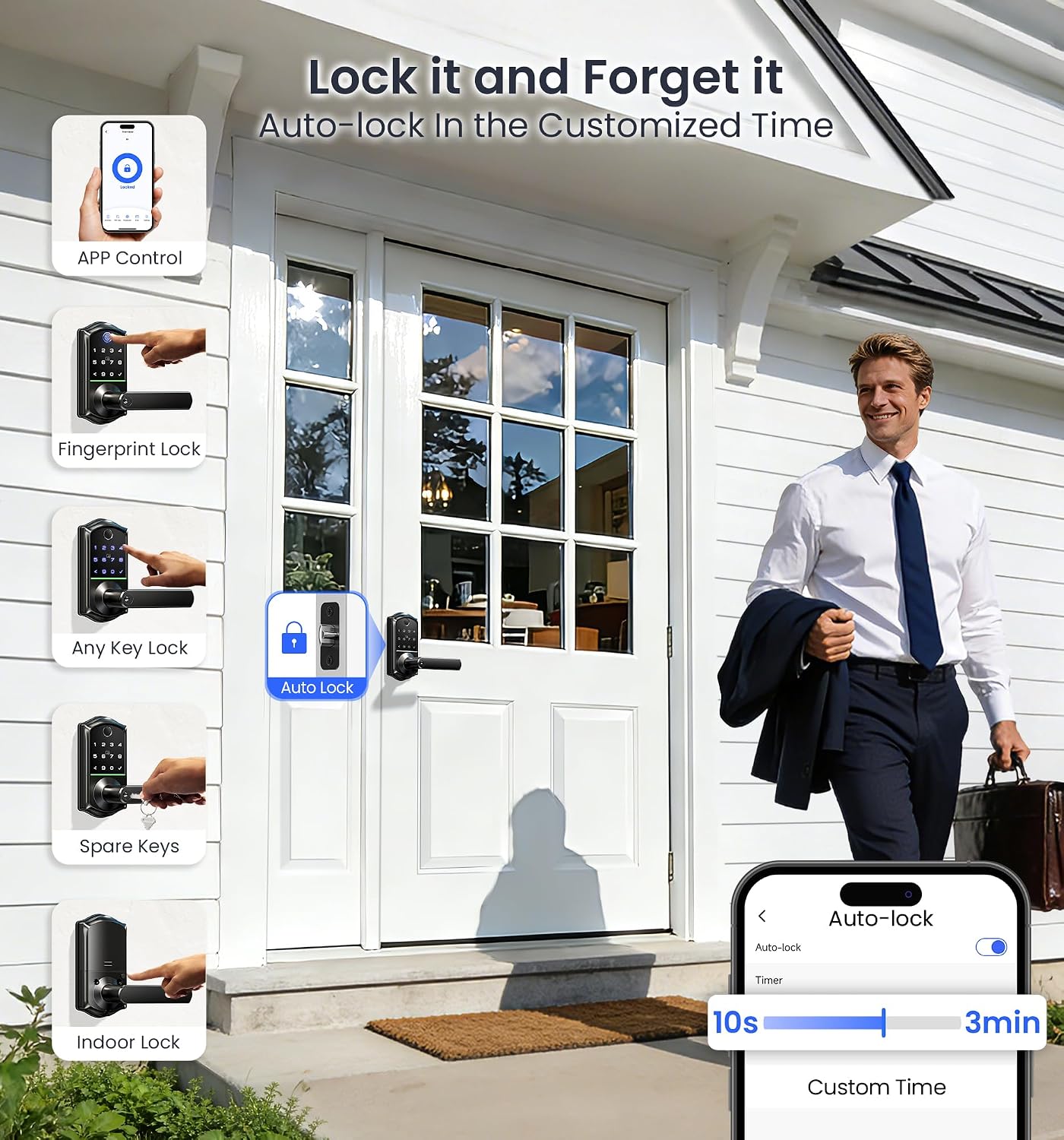 Thumbnail 6 de Veise Smart Lever Lock, Matte Black