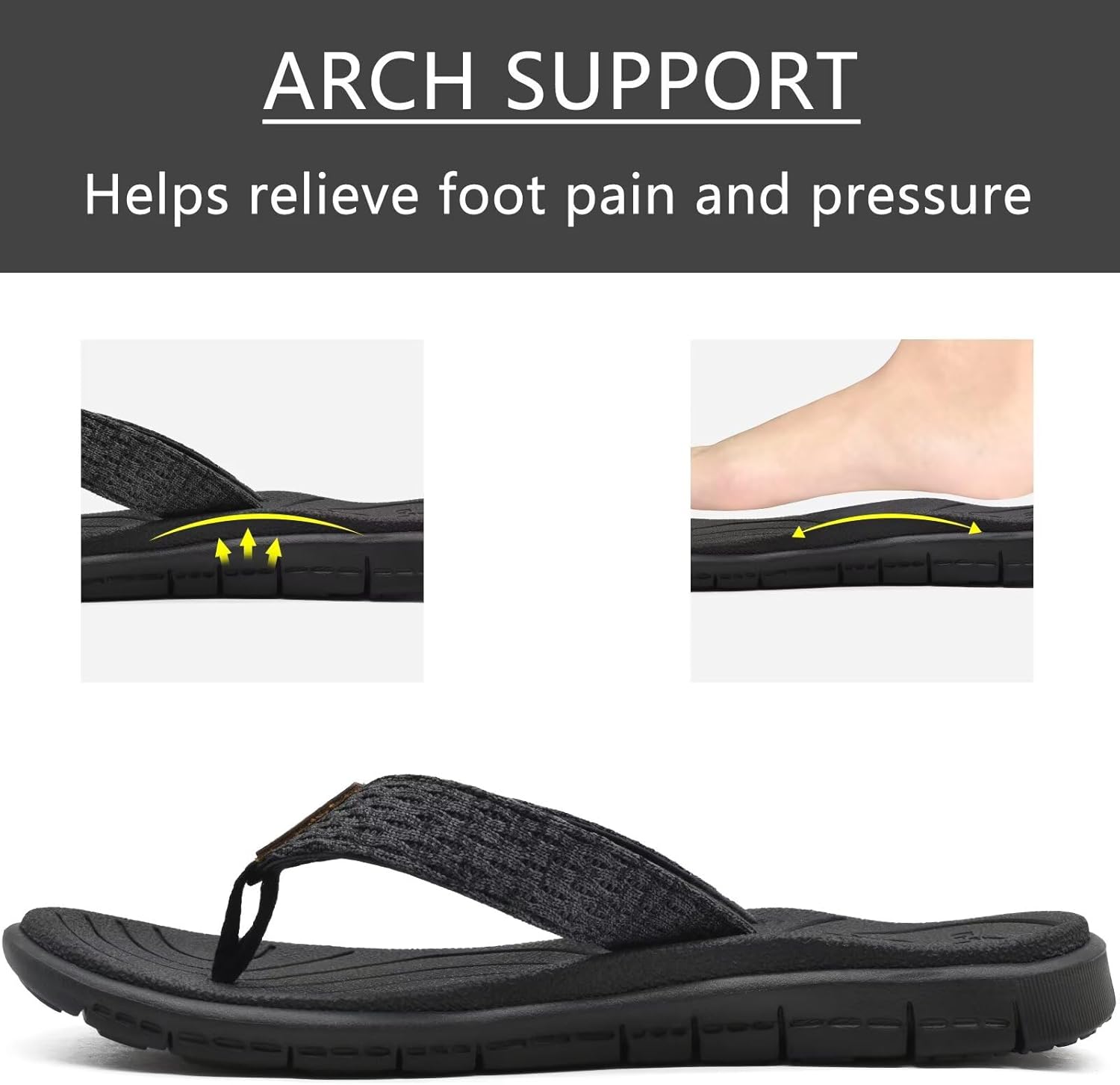 Thumbnail 2 de KuaiLu Flip Flops Damen – Weich Leder Stoff Badelatschen für Sommer, rutschfest und bequem