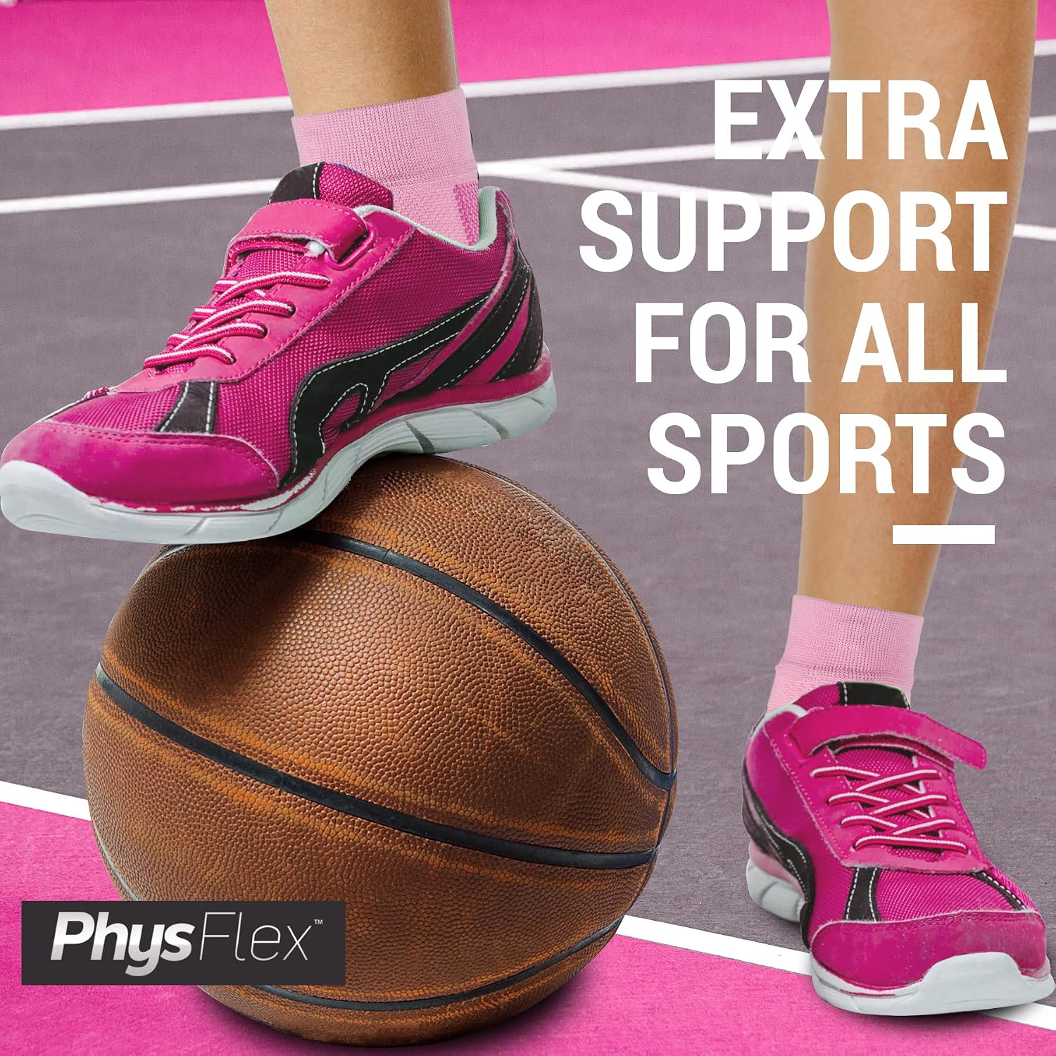 Thumbnail 5 de PhysFlex Ankle Compression Socks, 20–30 mmHg, Pink, 1 Pair