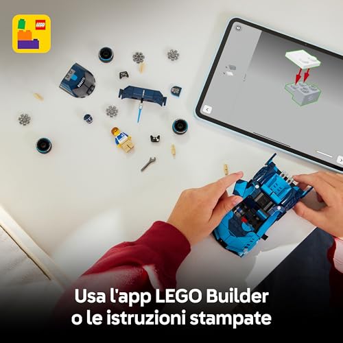 Detalle de LEGO Speed Champions Super Auto Sportiva Bugatti Vision GT (77253) | Bot di Mastice da Esposizione e Gioco per Giovani Piloti