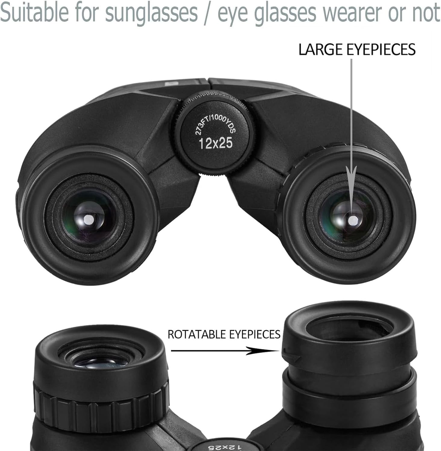 Detalle de occer Kompakte Fernglas 12x25 – Fernglas für Outdoor-Aktivitäten 🔭