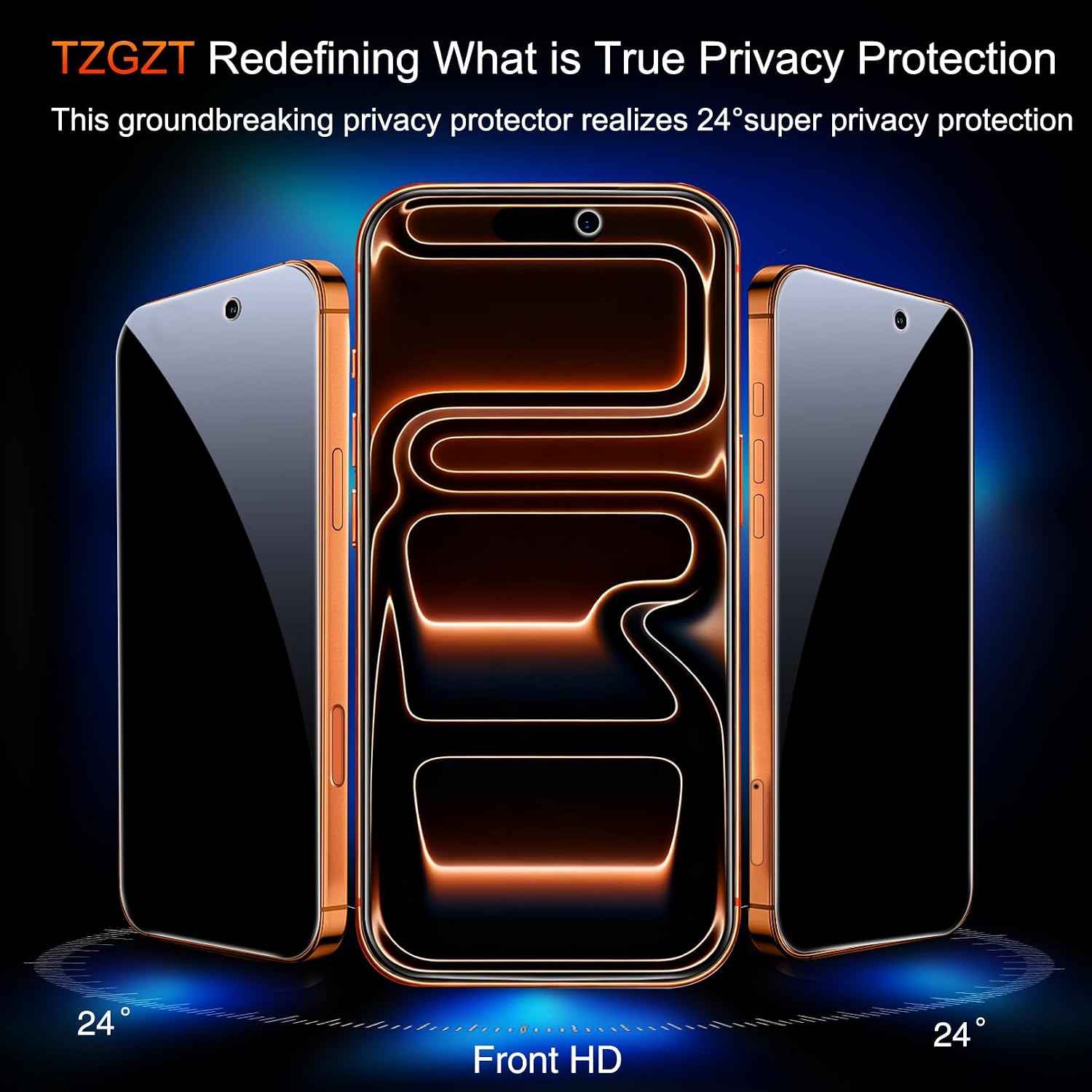 Detalle de TZGZT 3 Pack Privacy Screen Protector for iPhone 17 Pro Max