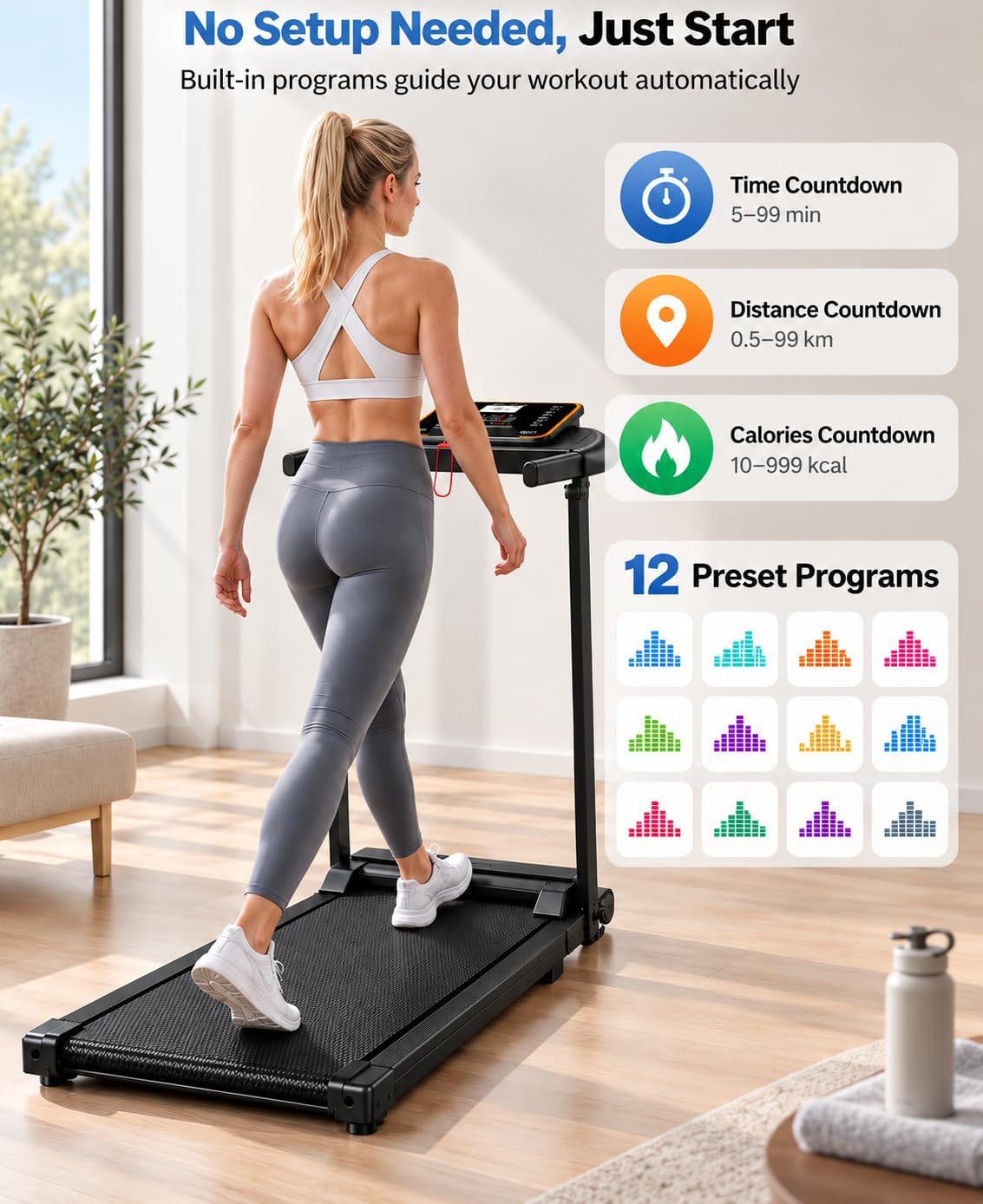 Detalle de Foldable Treadmill with Handlebar