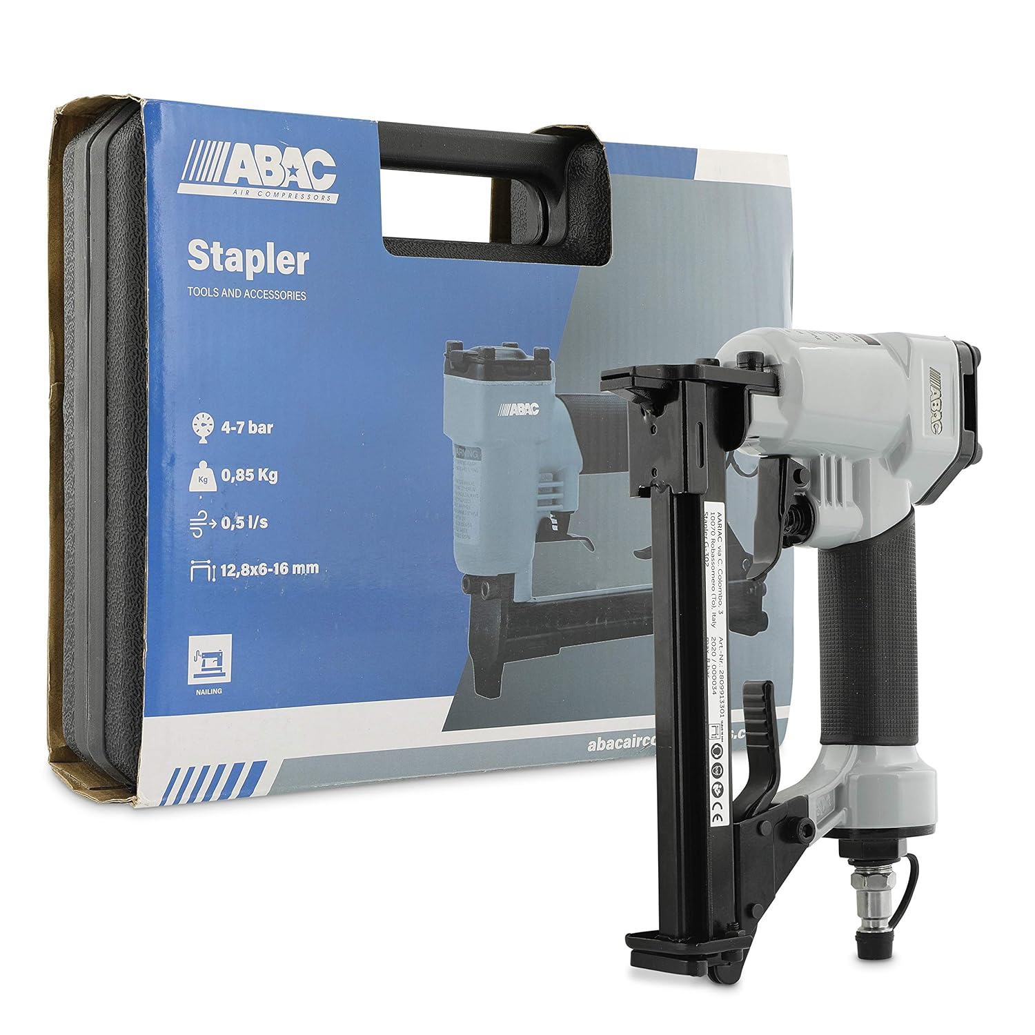 Detalle 2 de ABAC Cucitrice Pneumatica G-302 con valigetta e accessori