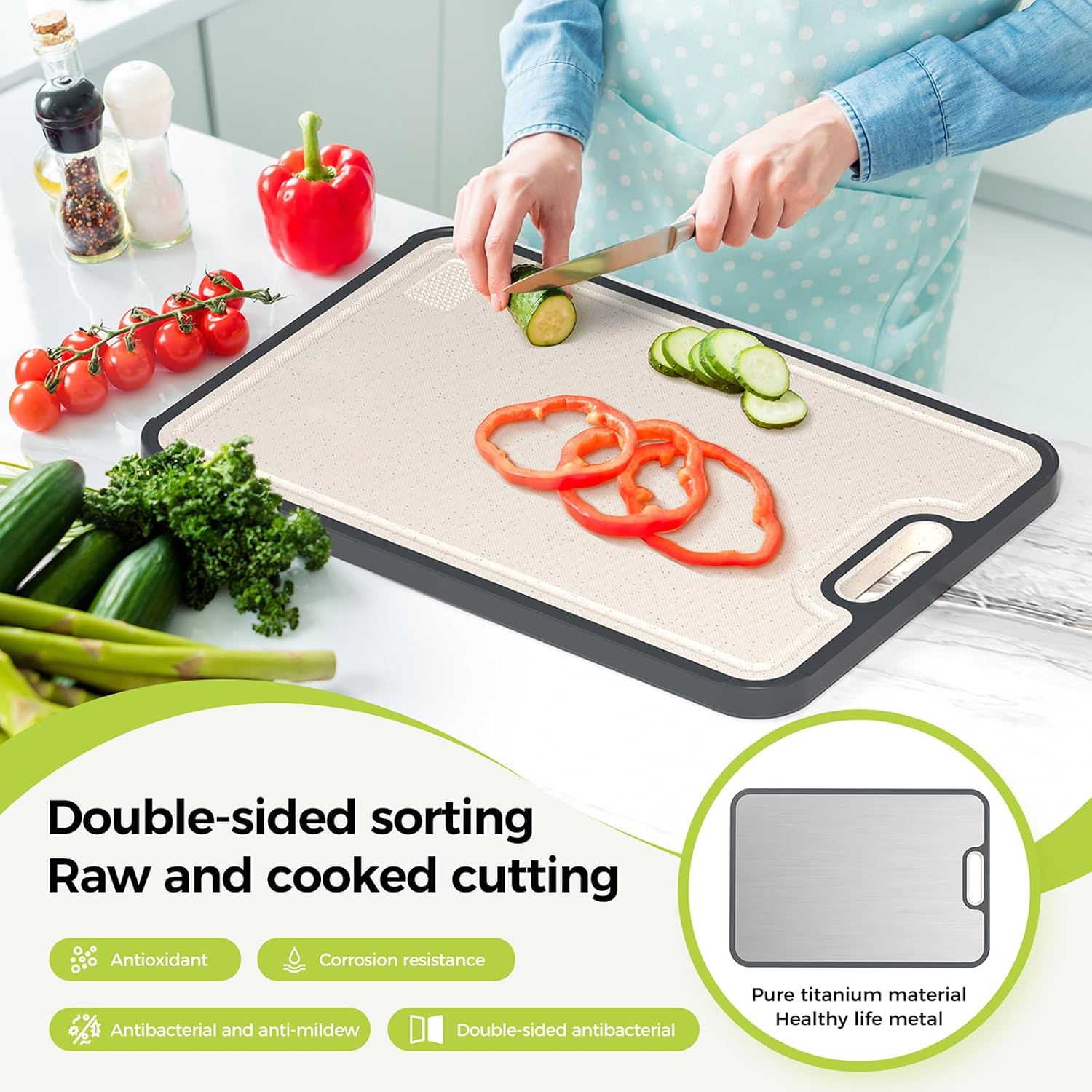 Detalle 2 de Pure Titanium Cutting Board 15" x 10.3" 🍽