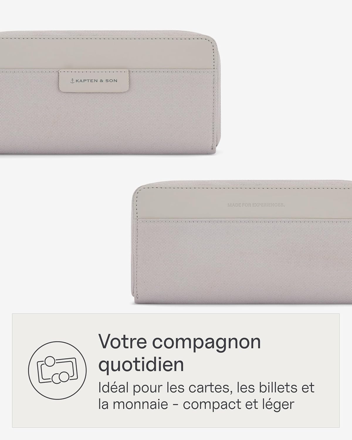 Thumbnail 1 de Kapten & Son Bergen Pro Wallet L Greige : portefeuille minimaliste et sûr