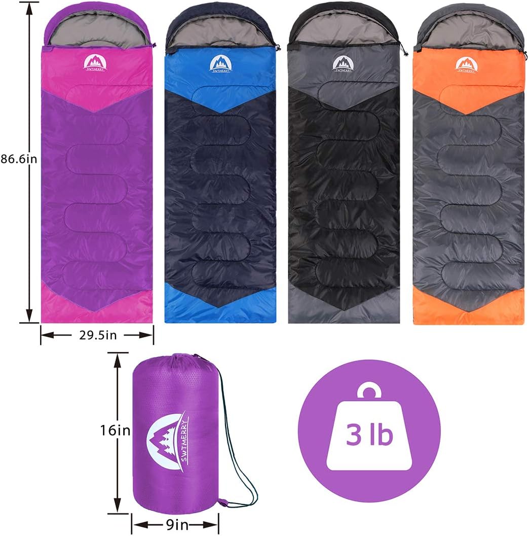 Thumbnail 1 de SWTMERRY Schlafsack 3–4 Jahreszeiten – Warm und leicht, ideal für Wandern, Rucksackreisen und Camping