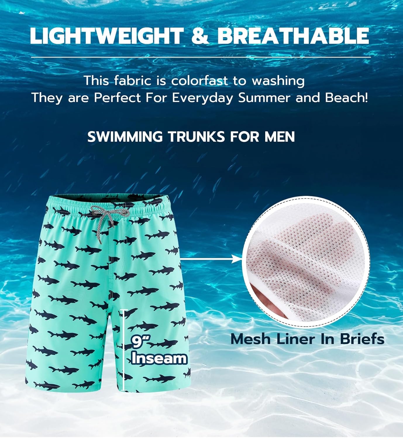 Detalle de APTRO Men’s Swim Trunks 9" Quick-Dry Bathing Suit (Big & Tall)